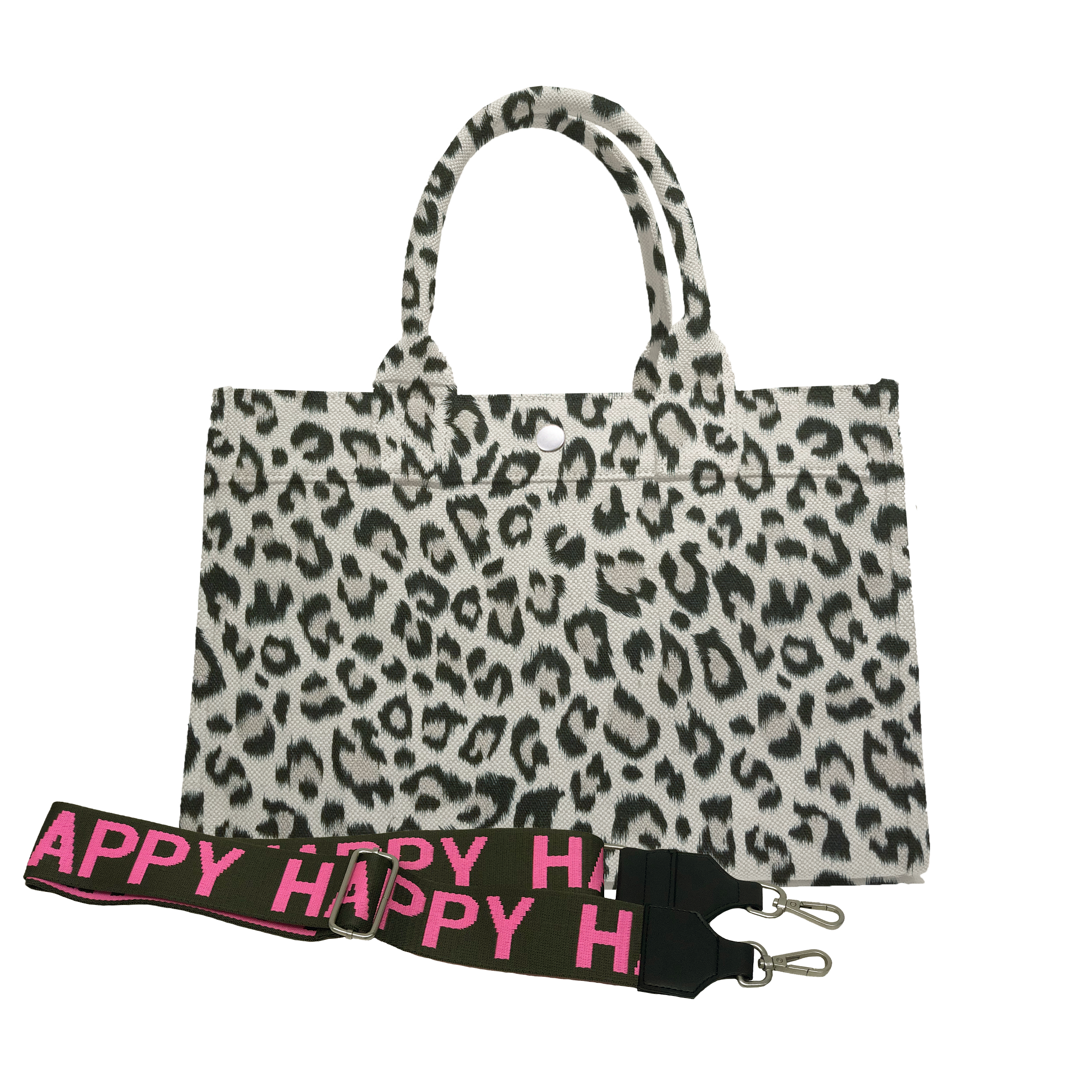 Midi East West Bag: Leopard with Color Stripes - Quilted Koala