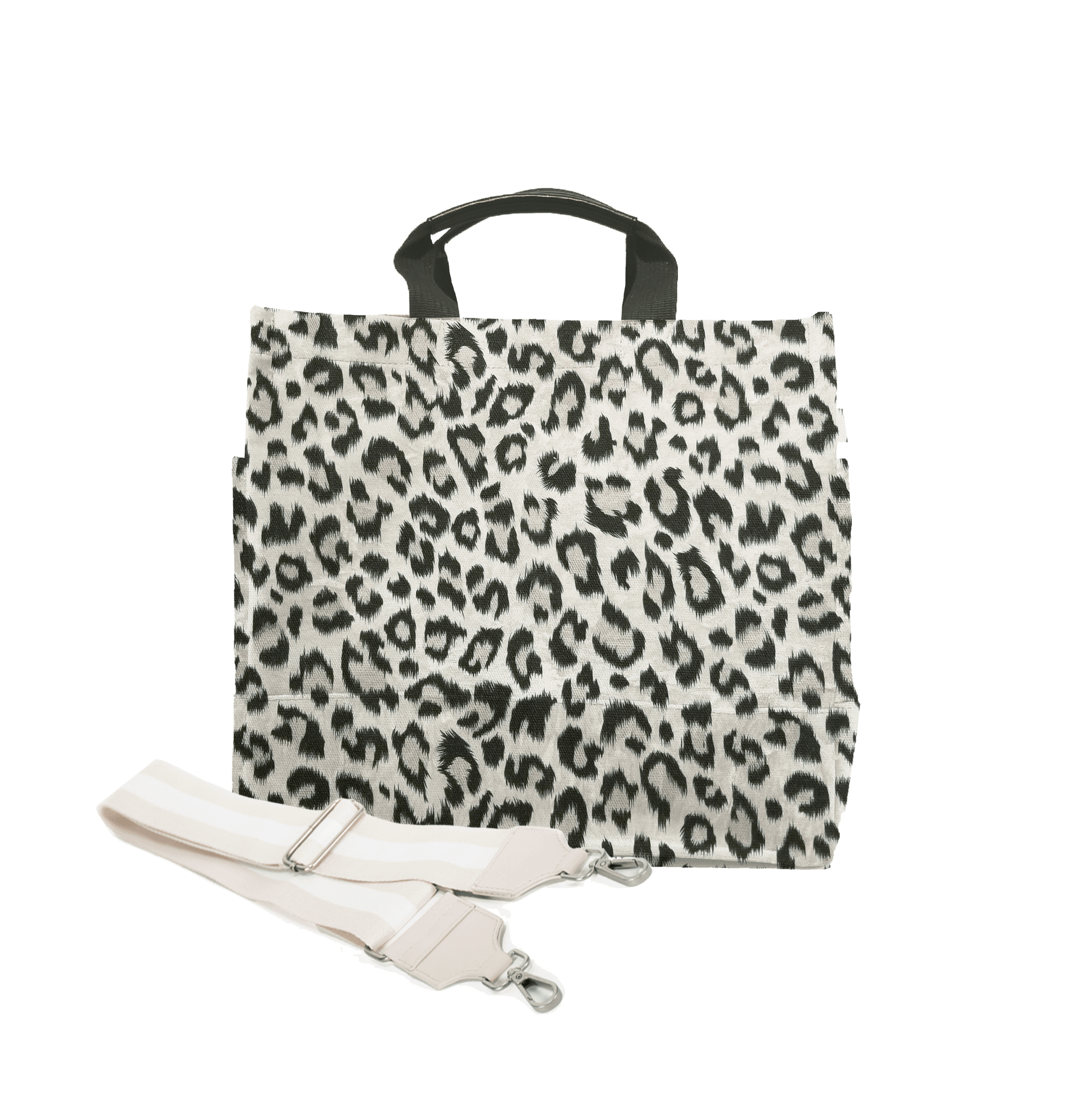 Monogram Stripe Leopard North South Bag - Quilted Koala