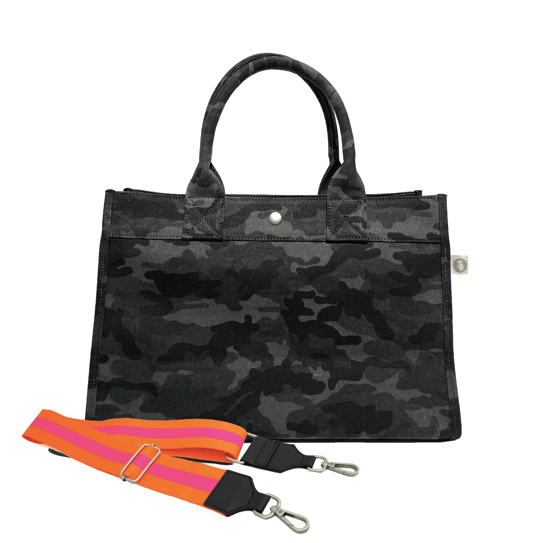 Split Letter Monogram Midi East West Bag: Black Camouflage - Quilted Koala