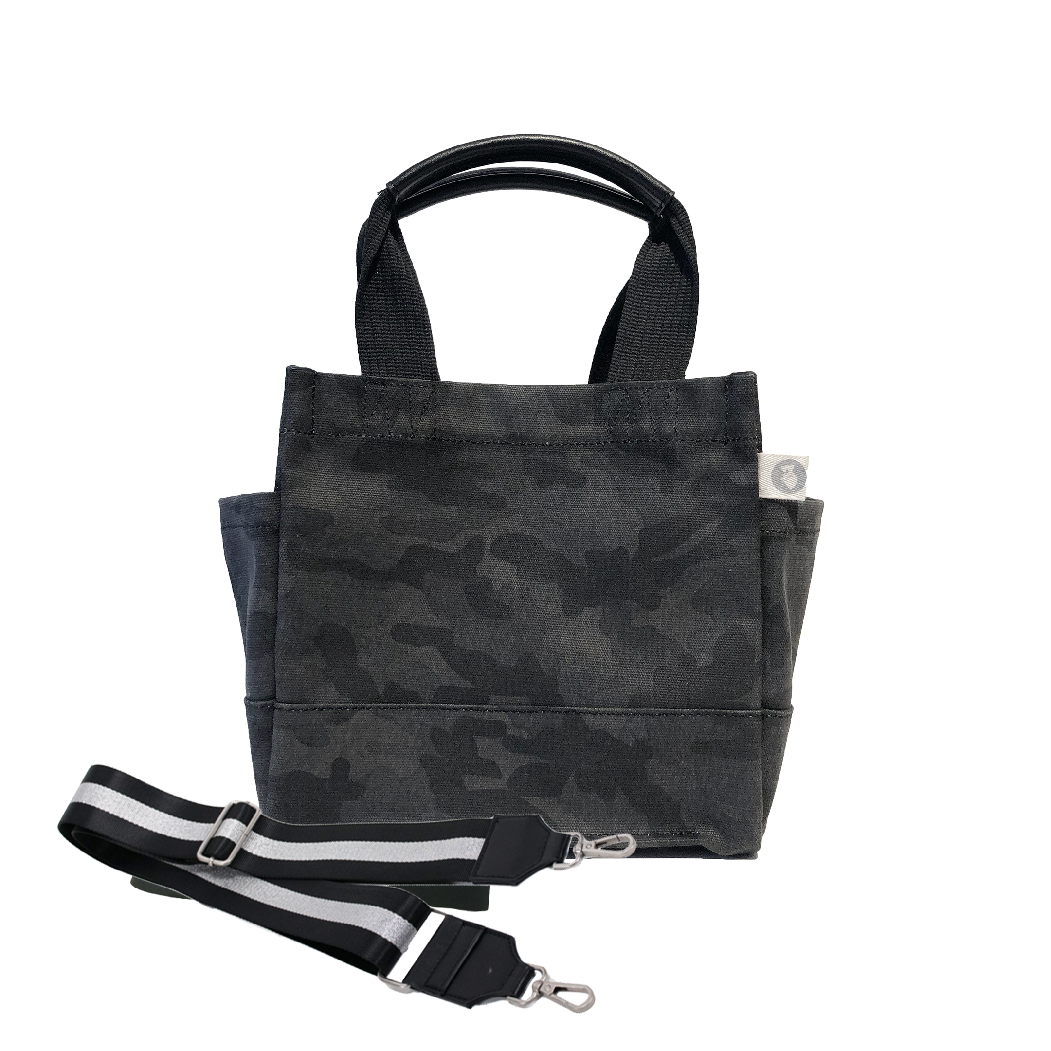 Mini Luxe North South Bag: Black Camouflage - Quilted Koala