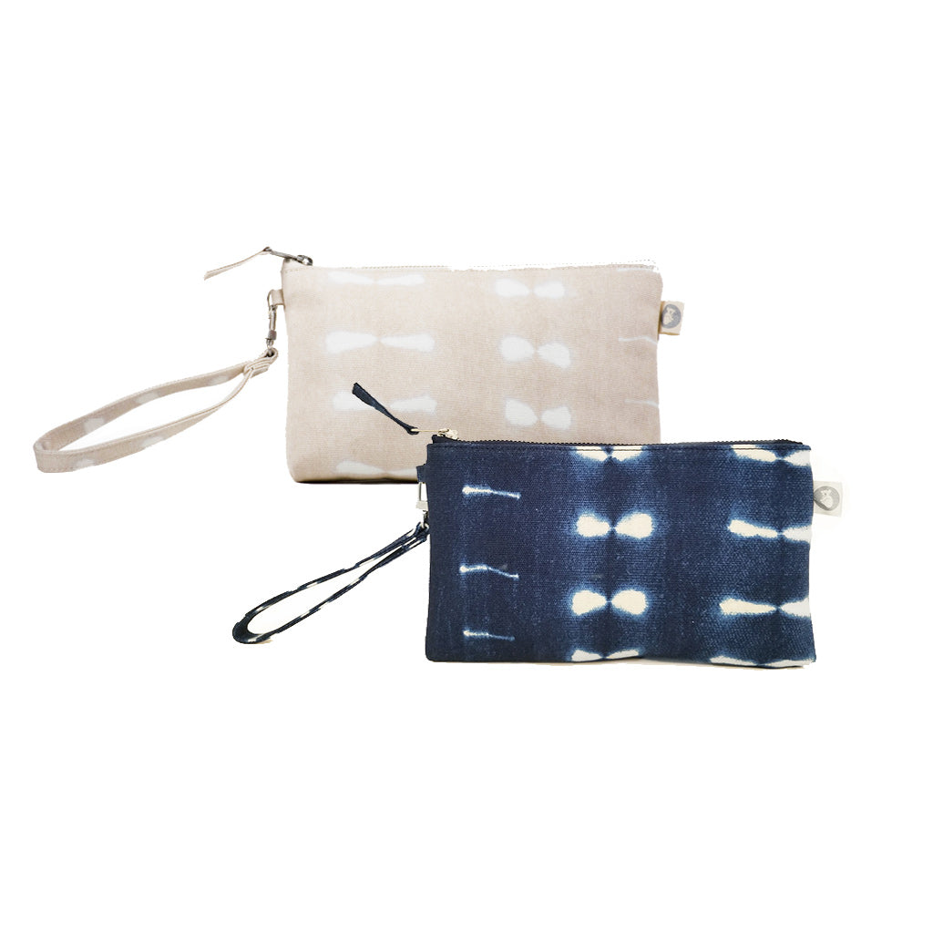 Mini Luxe Clutch Bundle: Blue Shibori & a FREE Stone Shibori ($100 value for only $50! Use Code: MINIBUNDLE) - Quilted Koala