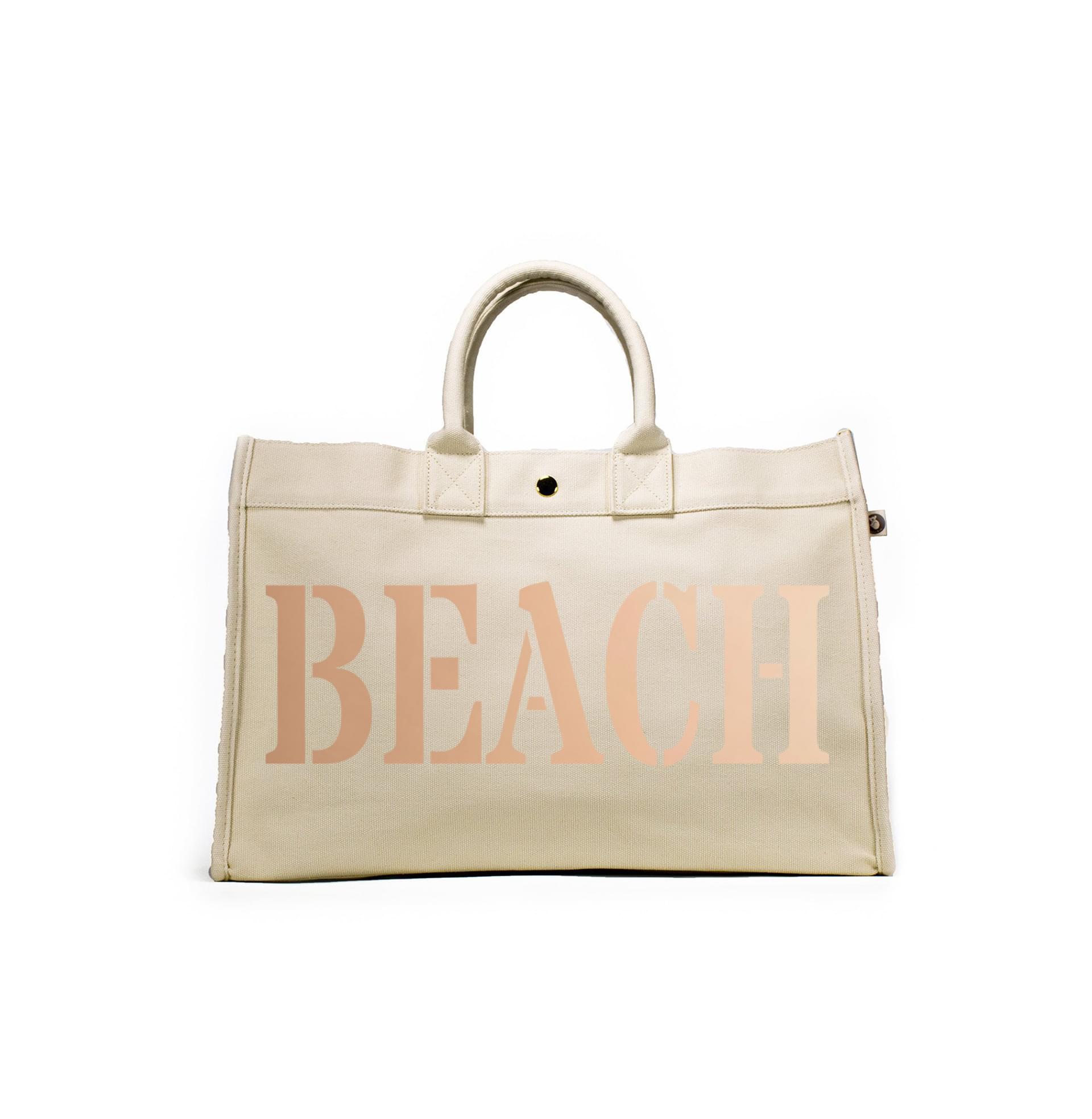 East West Bag: Natural with Rose Gold BEACH - Quilted Koala