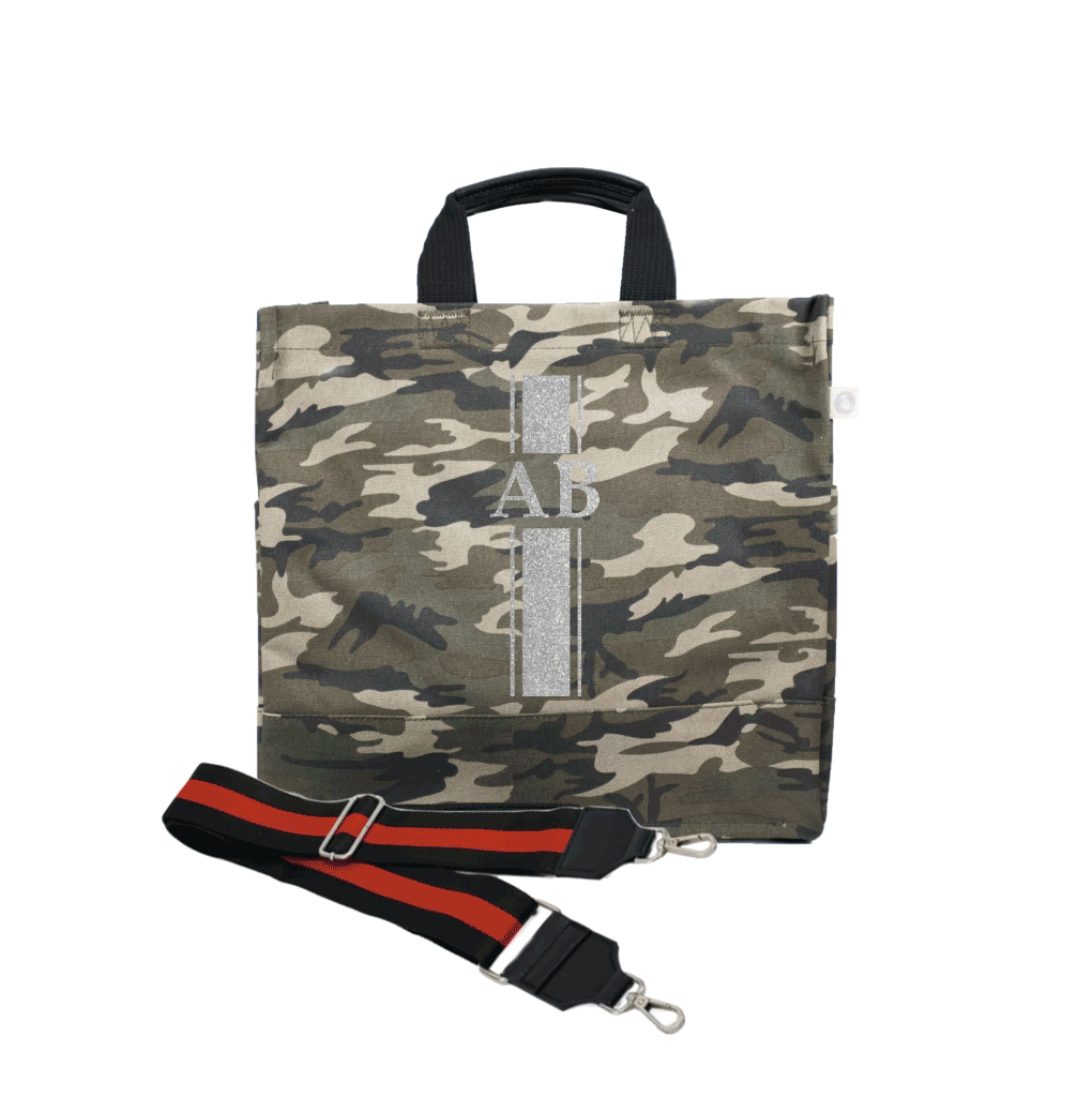 Monogram Stripe Green Camo North South Bag - Quilted Koala