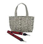 Monogram Stripe - Midi Zipper Tote: Leopard - Quilted Koala
