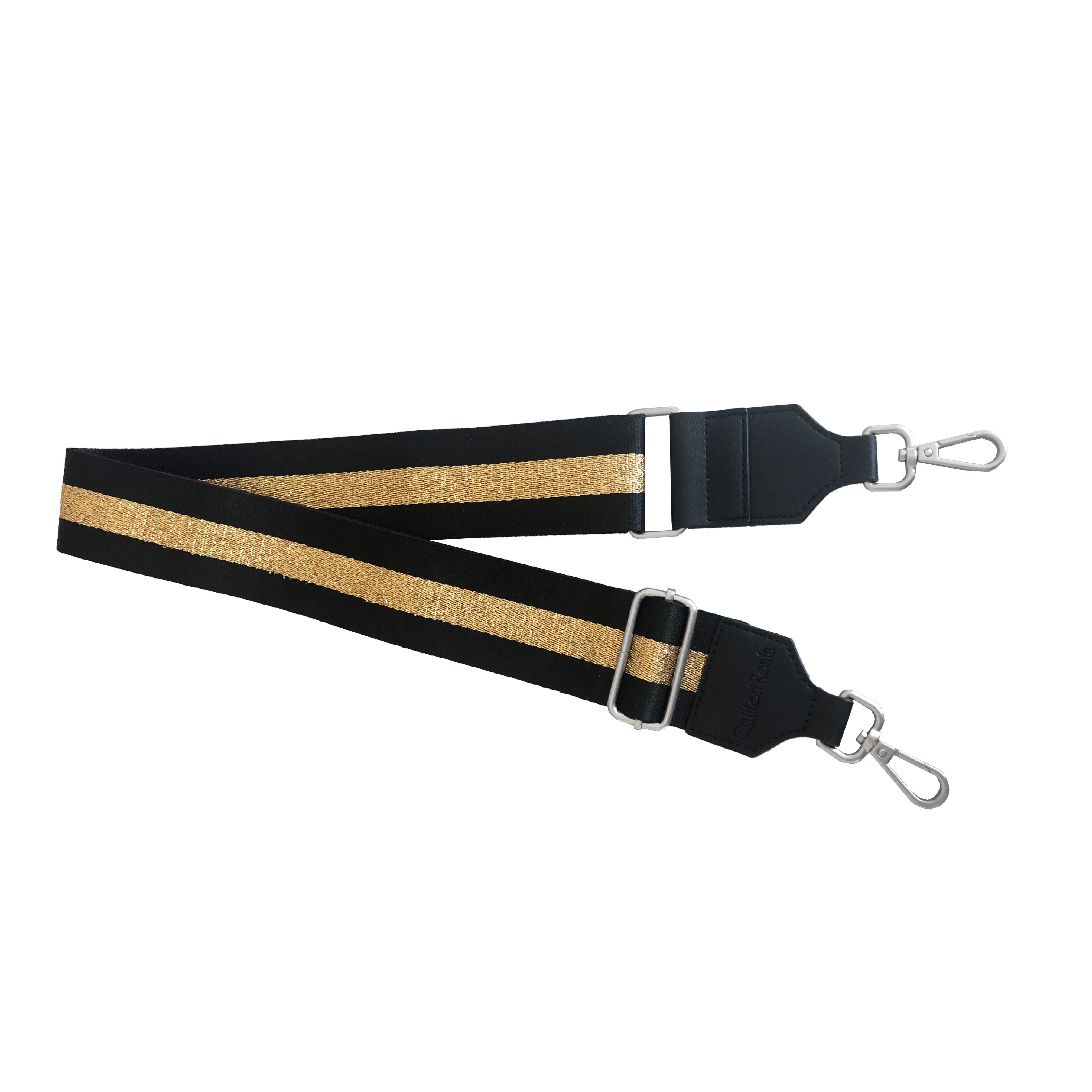 Black Camo Luxe North South Bag + FREE Gold Tassel + FREE Black Heart Charm + FREE Black/Gold Stripe Strap - Quilted Koala