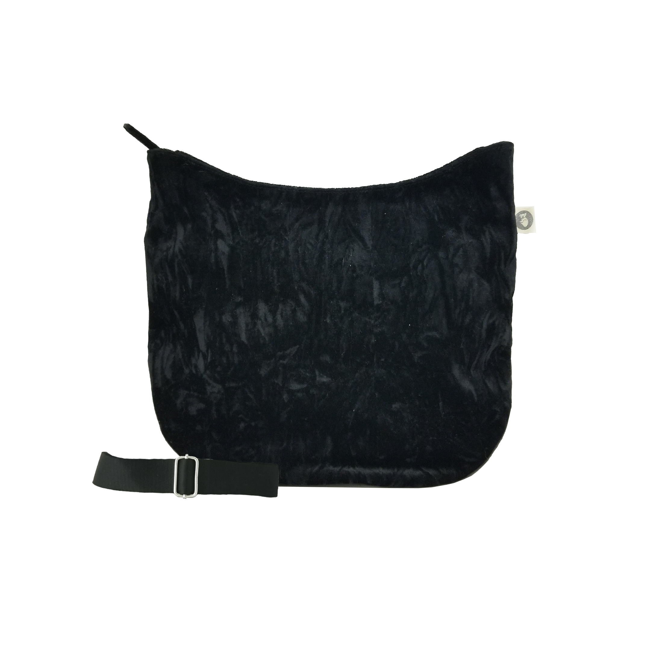 Mini City Bag: Black Crushed Velvet - Quilted Koala