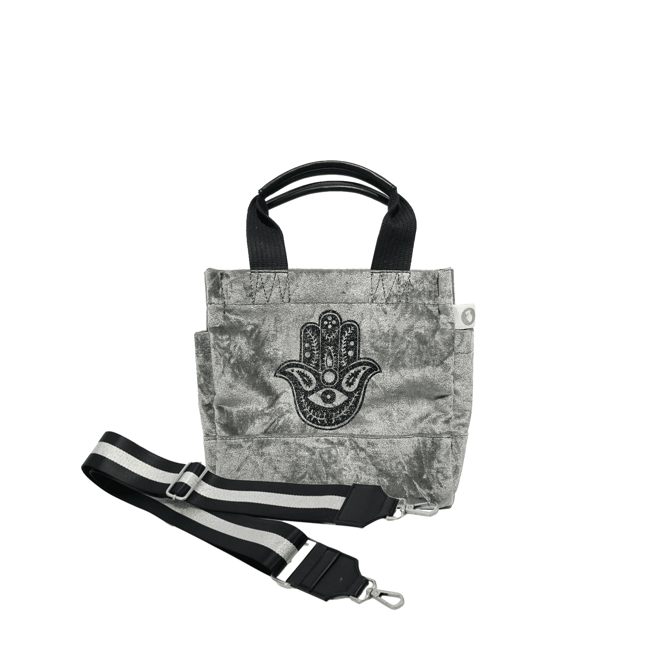 Mini Luxe North South: Grey Crushed Velvet - Quilted Koala