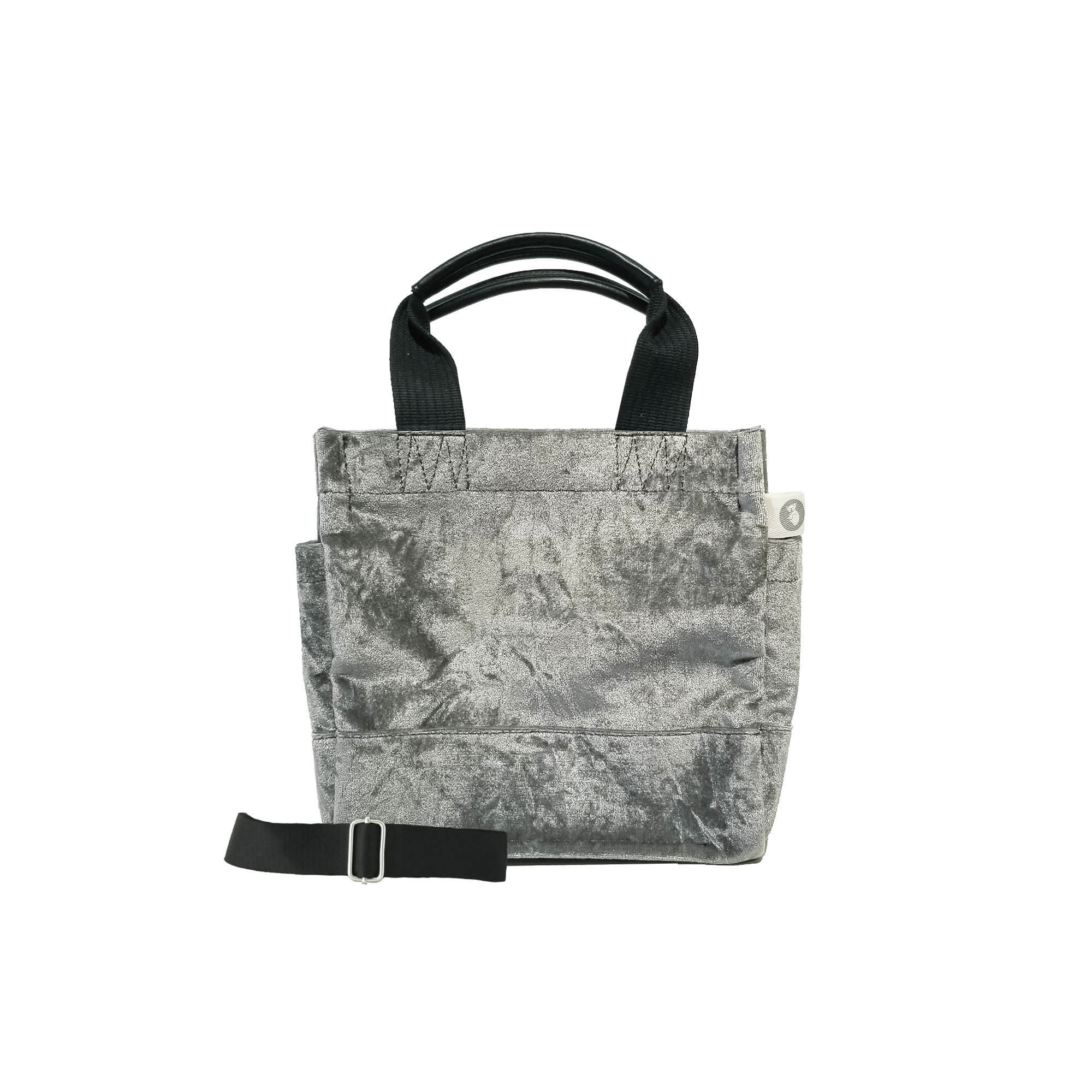 Mini Luxe North South: Grey Crushed Velvet - Quilted Koala