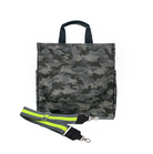 Split Letter Monogram Black Camo North South Bag with Stripe Strap - Quilted Koala