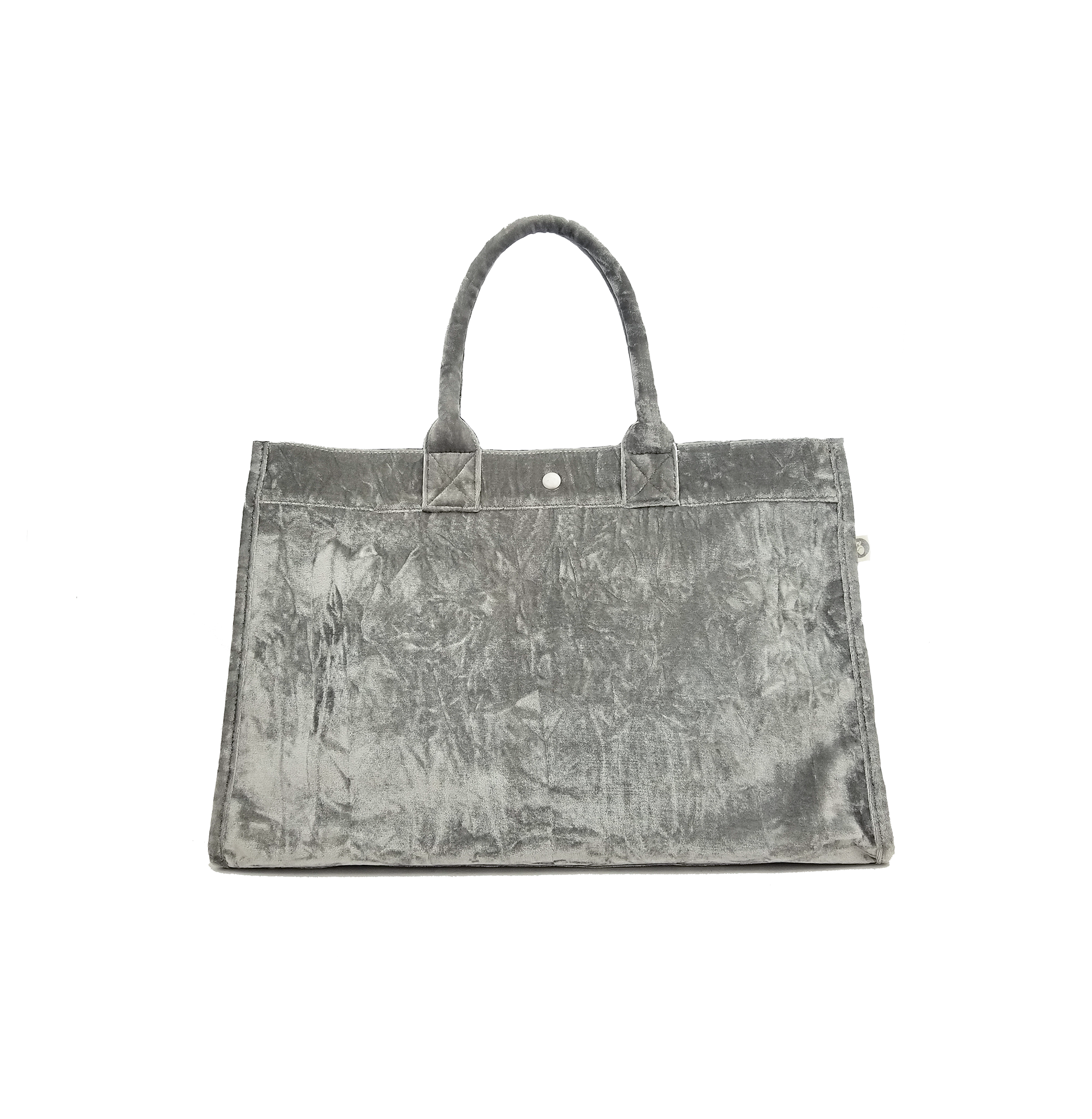 East West Bag: Grey Crushed Velvet - Quilted Koala