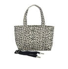 Monogram Stripe - Midi Zipper Tote: Leopard - Quilted Koala