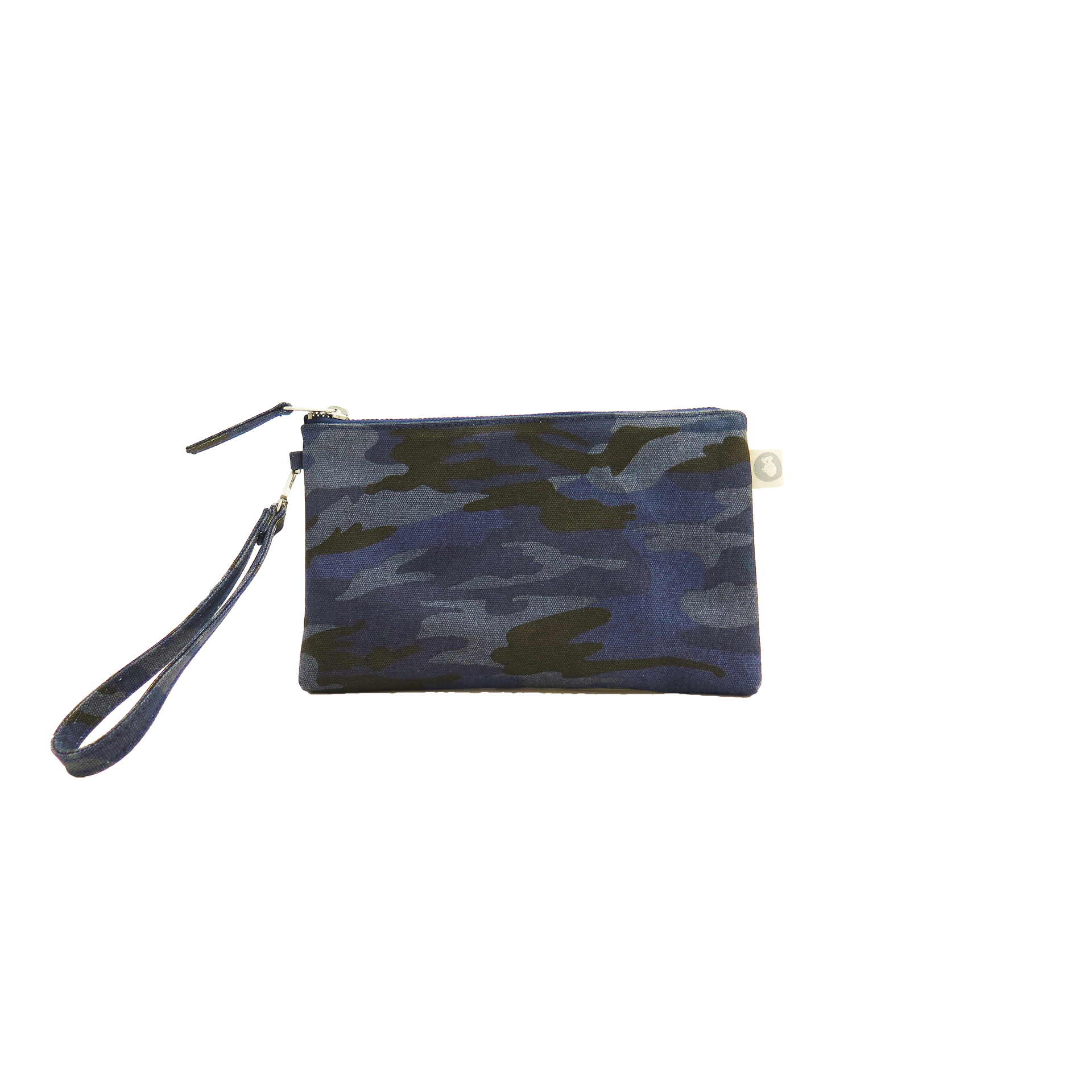 Mini Luxe Clutch with Wristlet: Dark Blue Camouflage - Quilted Koala