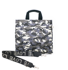 Luxe North-South Bag: Grey Camouflage - Quilted Koala