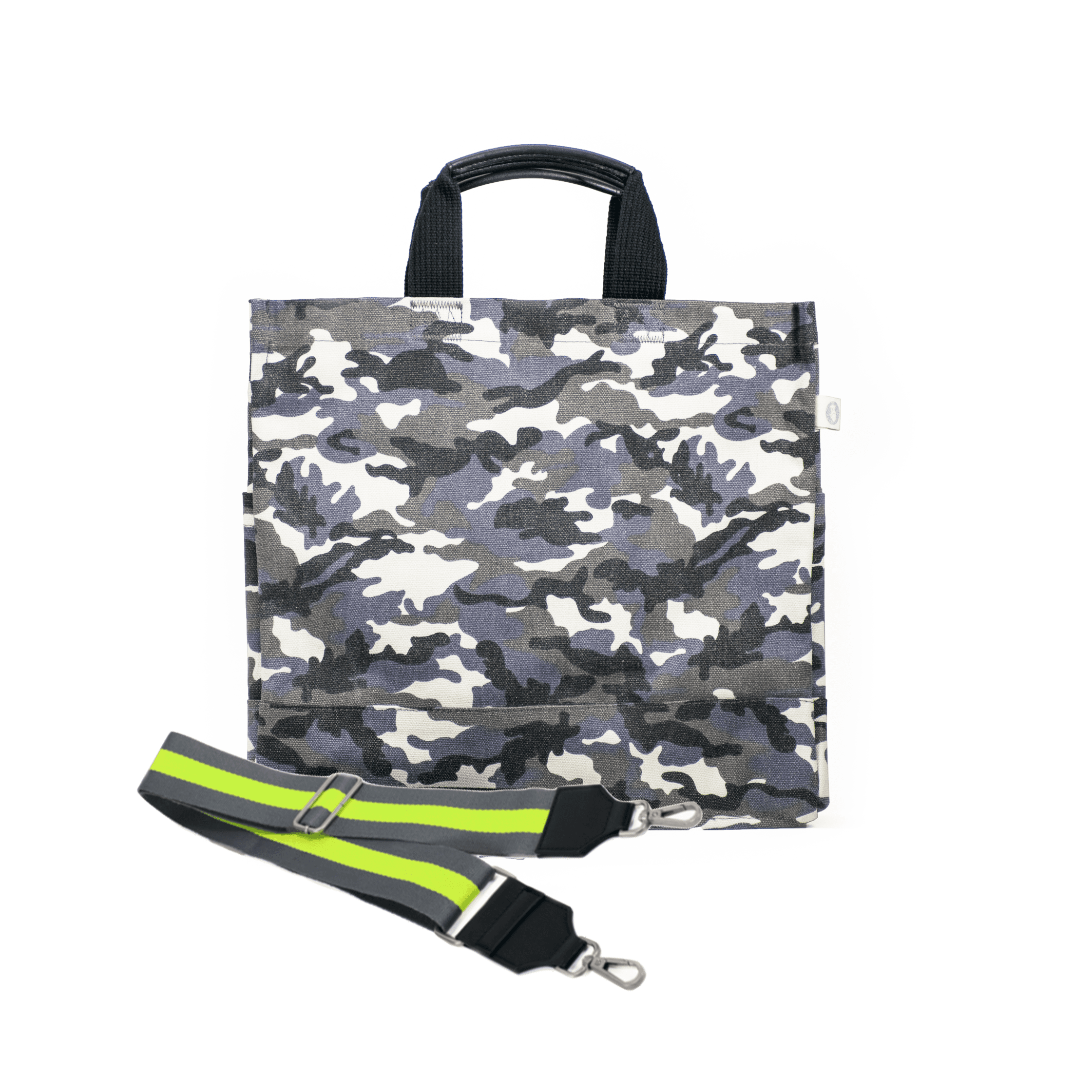 Luxe North-South Bag: Grey Camouflage - Quilted Koala