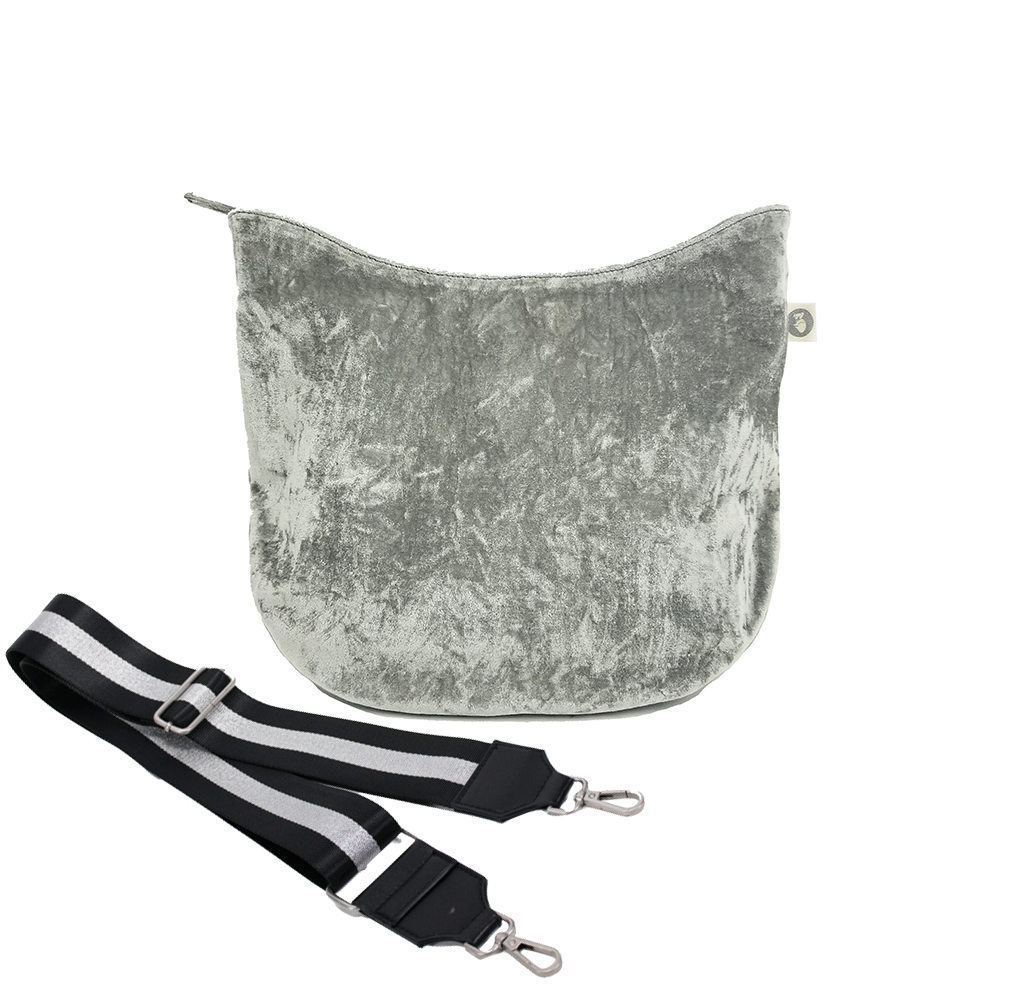 Mini City Bag: Grey Velvet - Quilted Koala