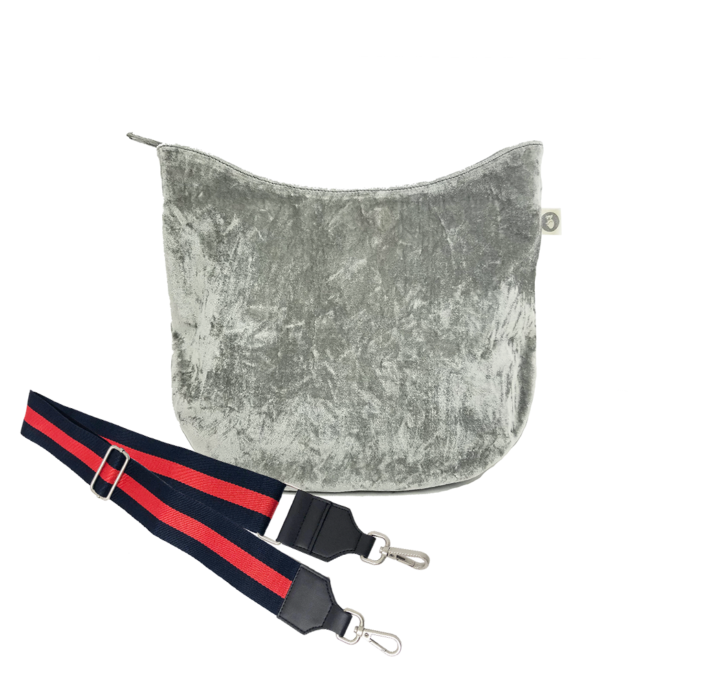 Mini City Bag: Grey Velvet - Quilted Koala