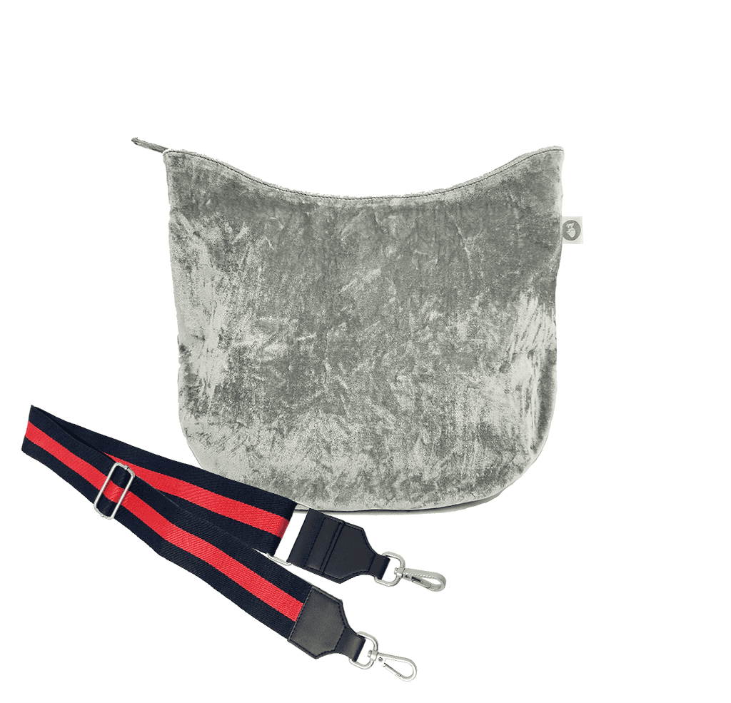 Mini City Bag: Grey Velvet - Quilted Koala