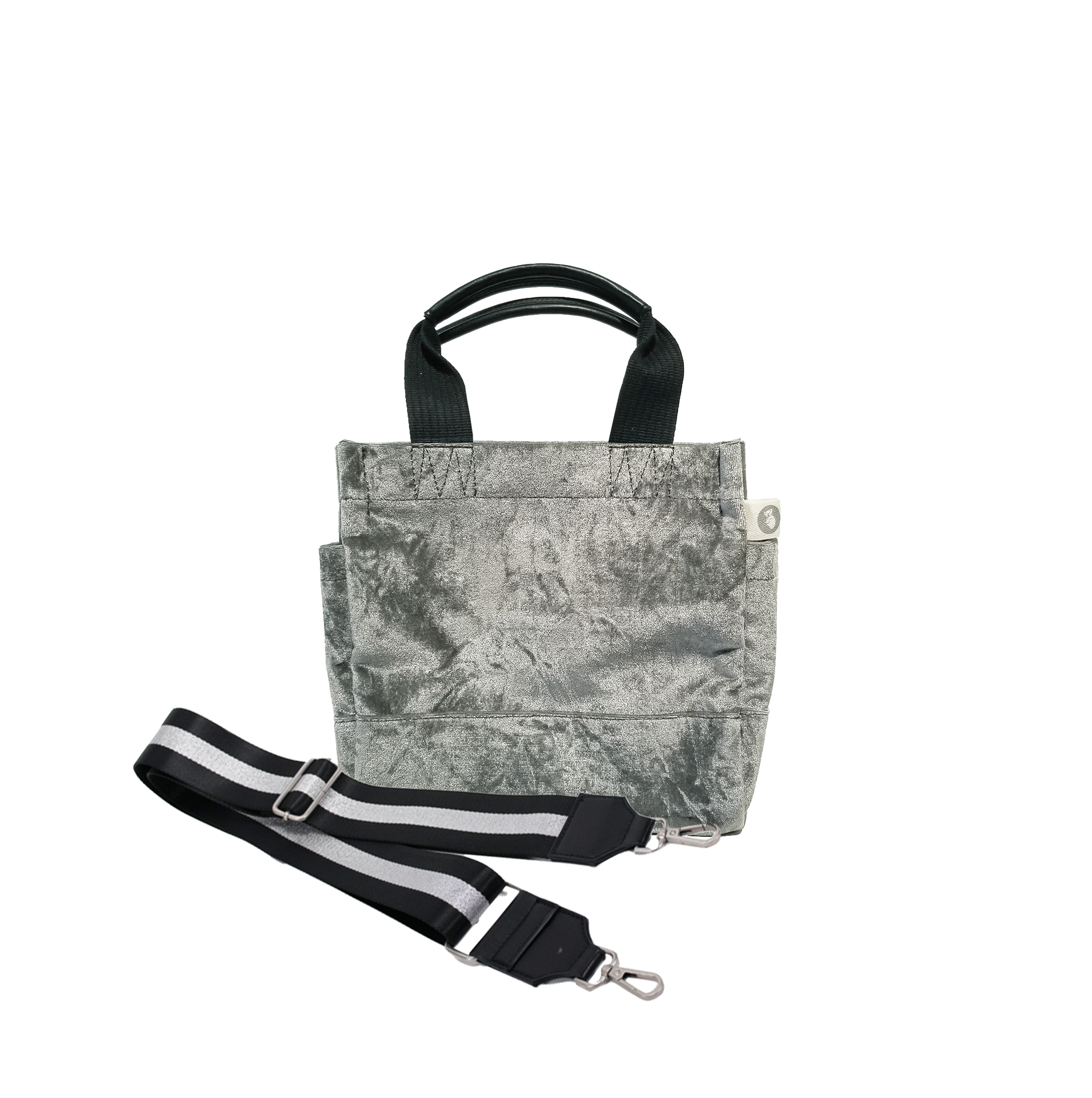 Mini Luxe North South: Grey Crushed Velvet - Quilted Koala