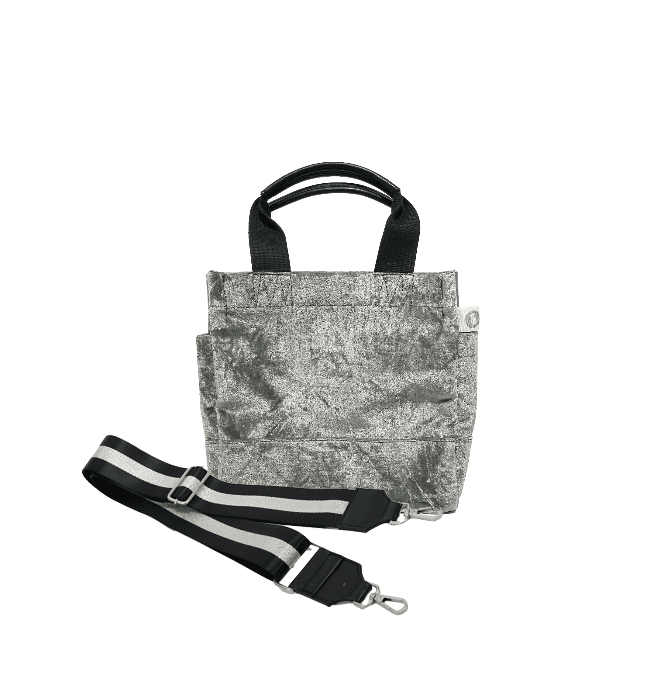 Mini Luxe North South: Grey Crushed Velvet - Quilted Koala