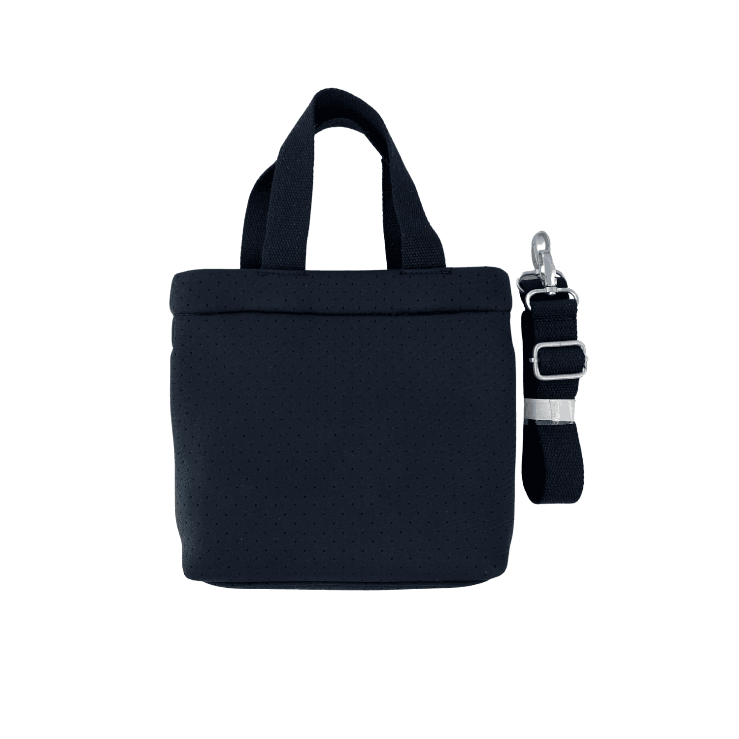 Black Neoprene Midi Town Bag with Heart Paracord Charm - Quilted Koala