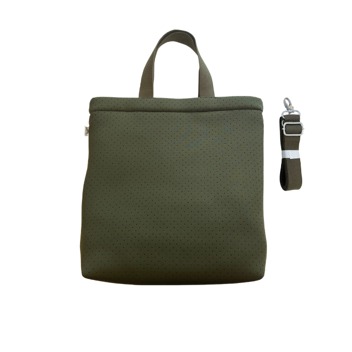 Koala Go! Town Crossbody Bag: Olive Neoprene - Quilted Koala