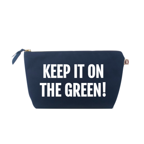 Clutch Bag Navy with White Matte "Keep it on the Green" - Quilted Koala