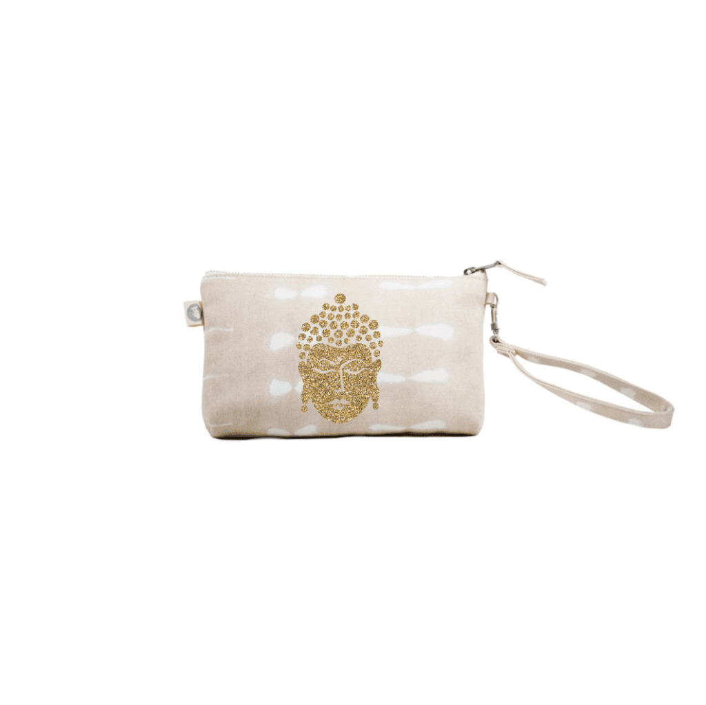 Mini Luxe Clutch with Wristlet: Stone Shibori - Quilted Koala