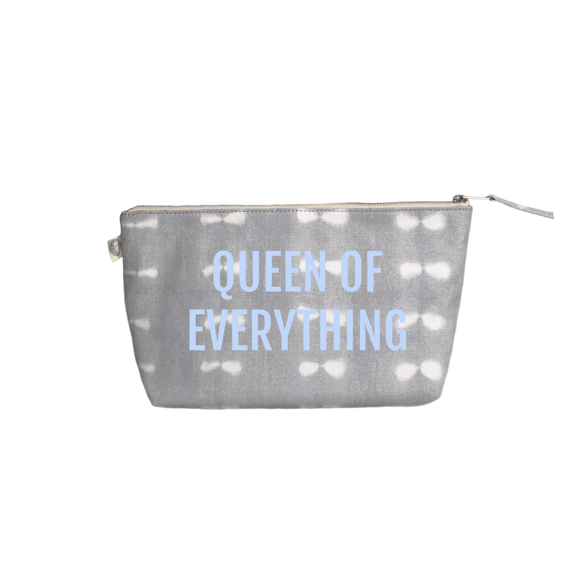 Grey Shibori Clutch Light Blue Matte "Queen of Everything" - Quilted Koala