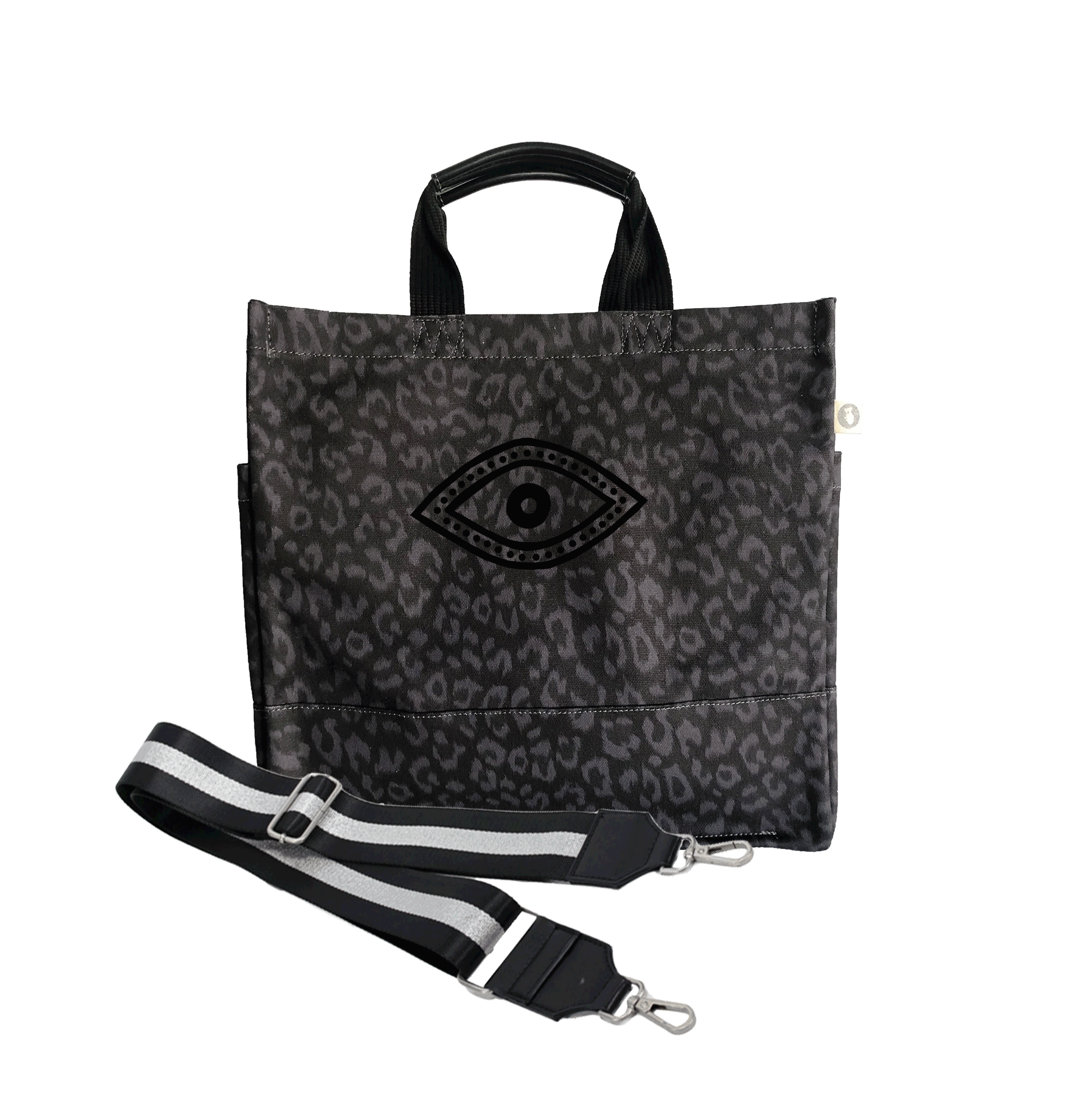 Luxe North South Bag: Black Leopard - Quilted Koala