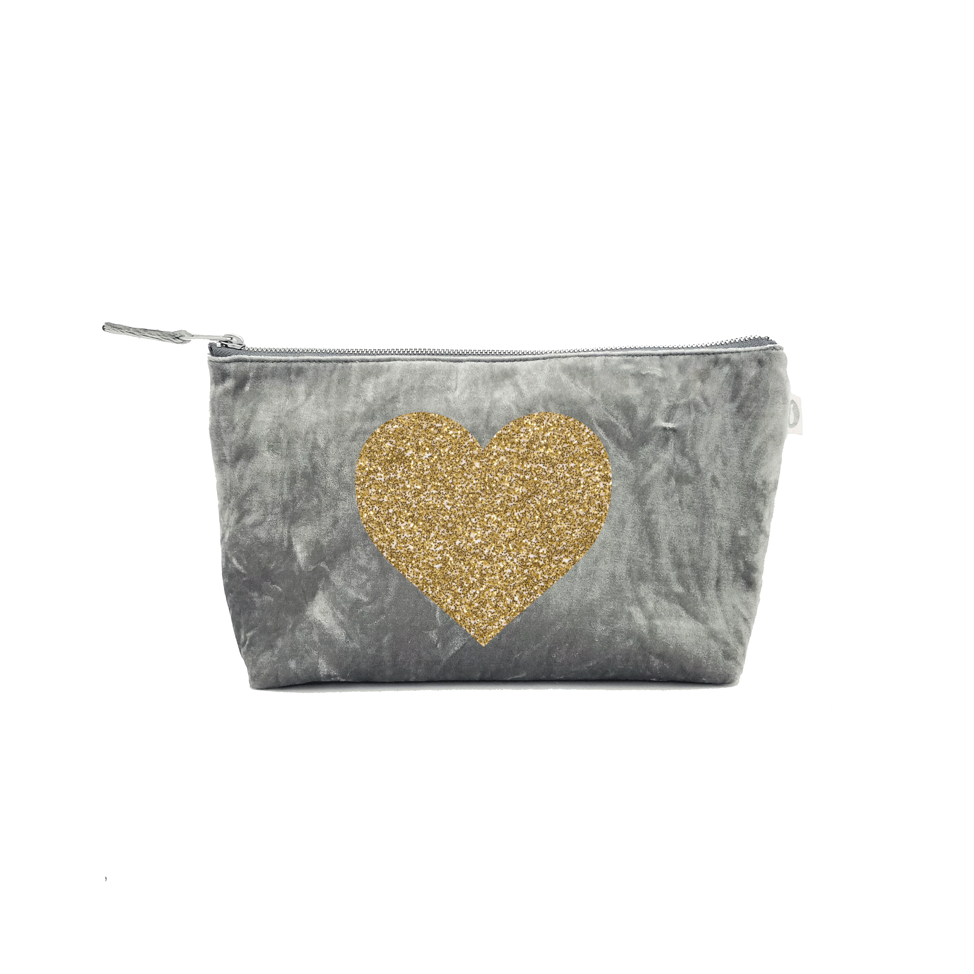 Clutch Bag: Grey Crushed Velvet - Quilted Koala