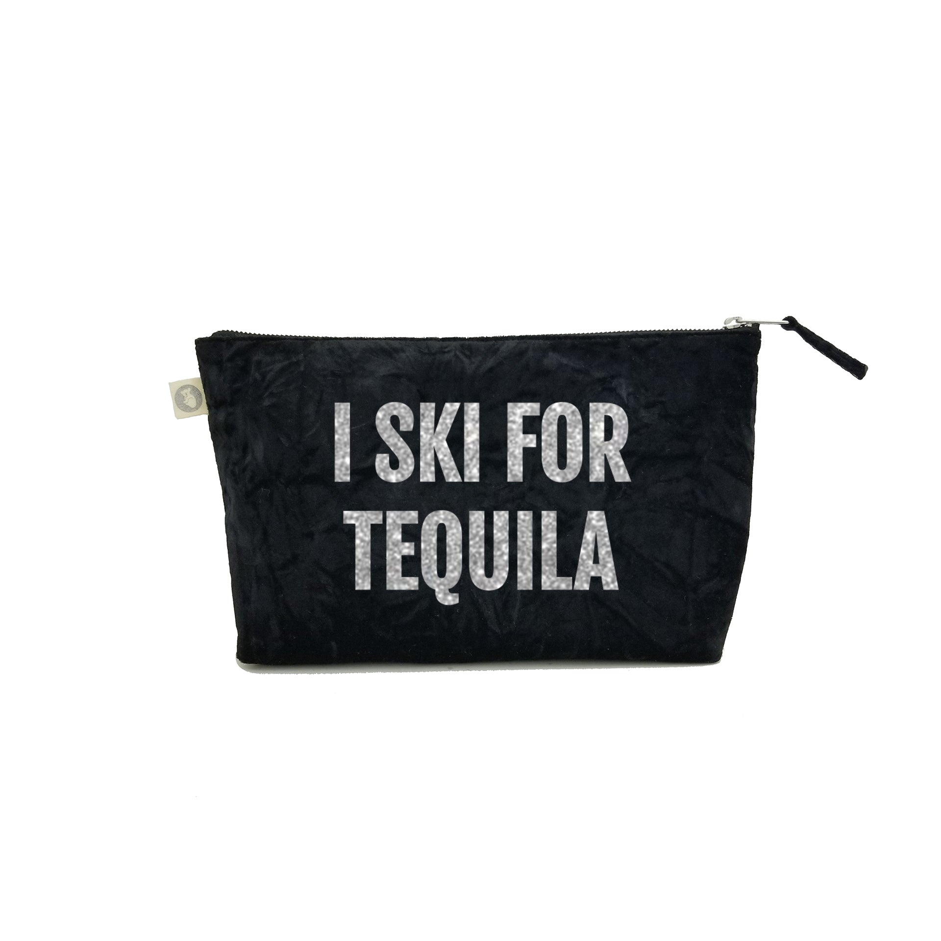 SKI Collection: Clutch Bag Black Velvet with Silver Glitter I SKI FOR TEQUILA - Quilted Koala