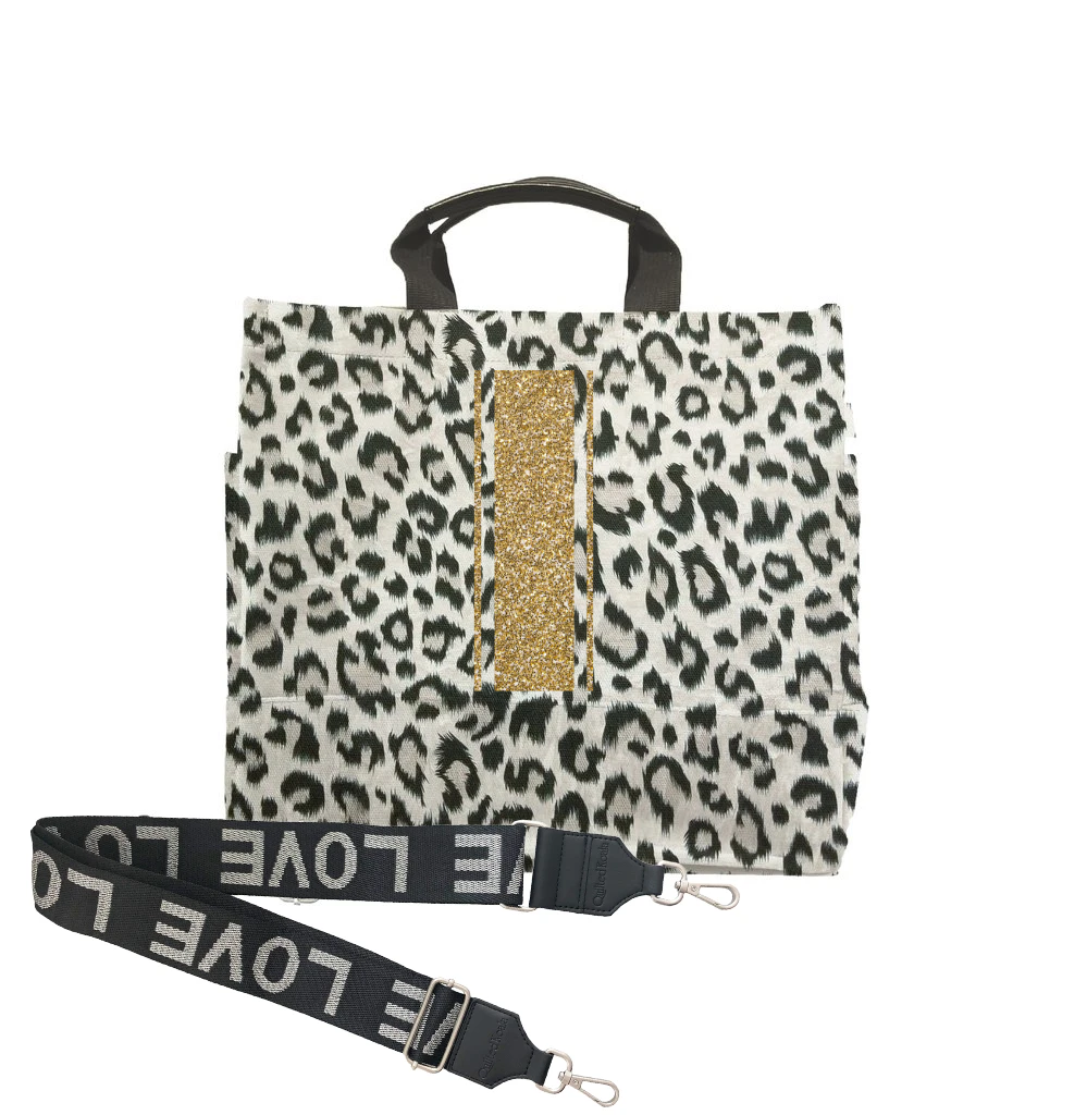 Luxe North South Bag in Leopard - Quilted Koala