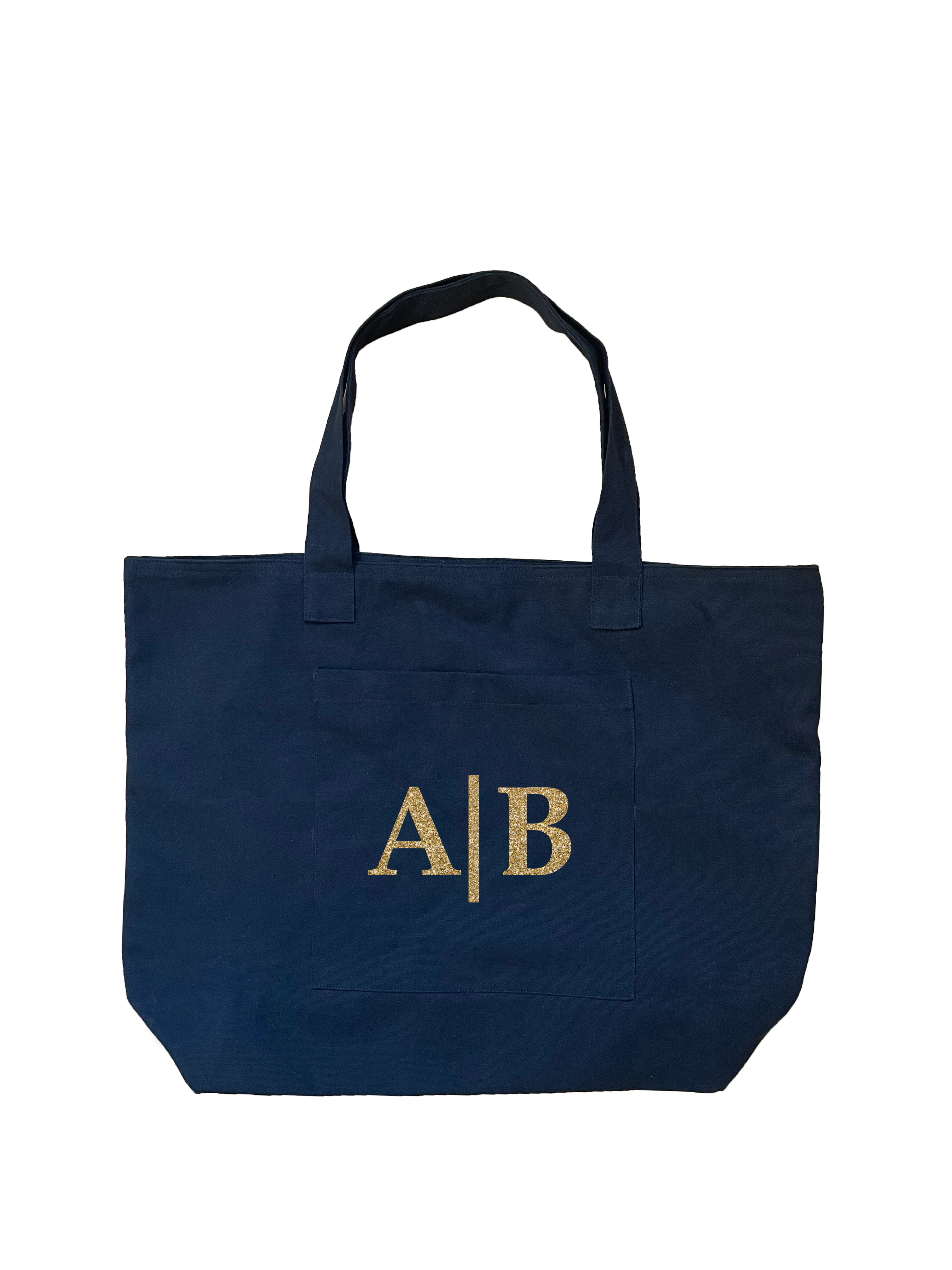 Navy Everything Bag - Split Letter Monogram - Quilted Koala