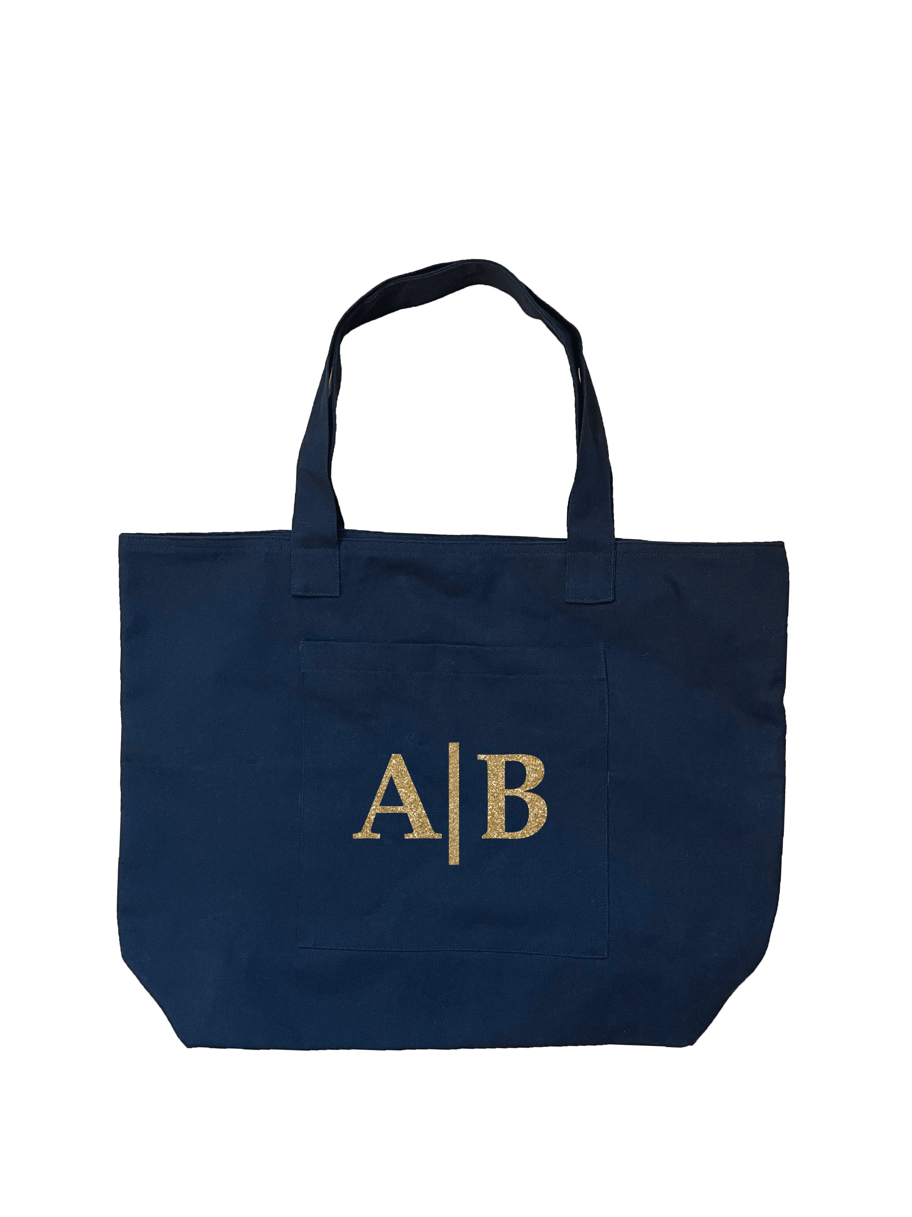 Navy Everything Bag - Split Letter Monogram - Quilted Koala