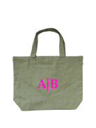Olive Everything Bag - Split Letter Monogram - Quilted Koala