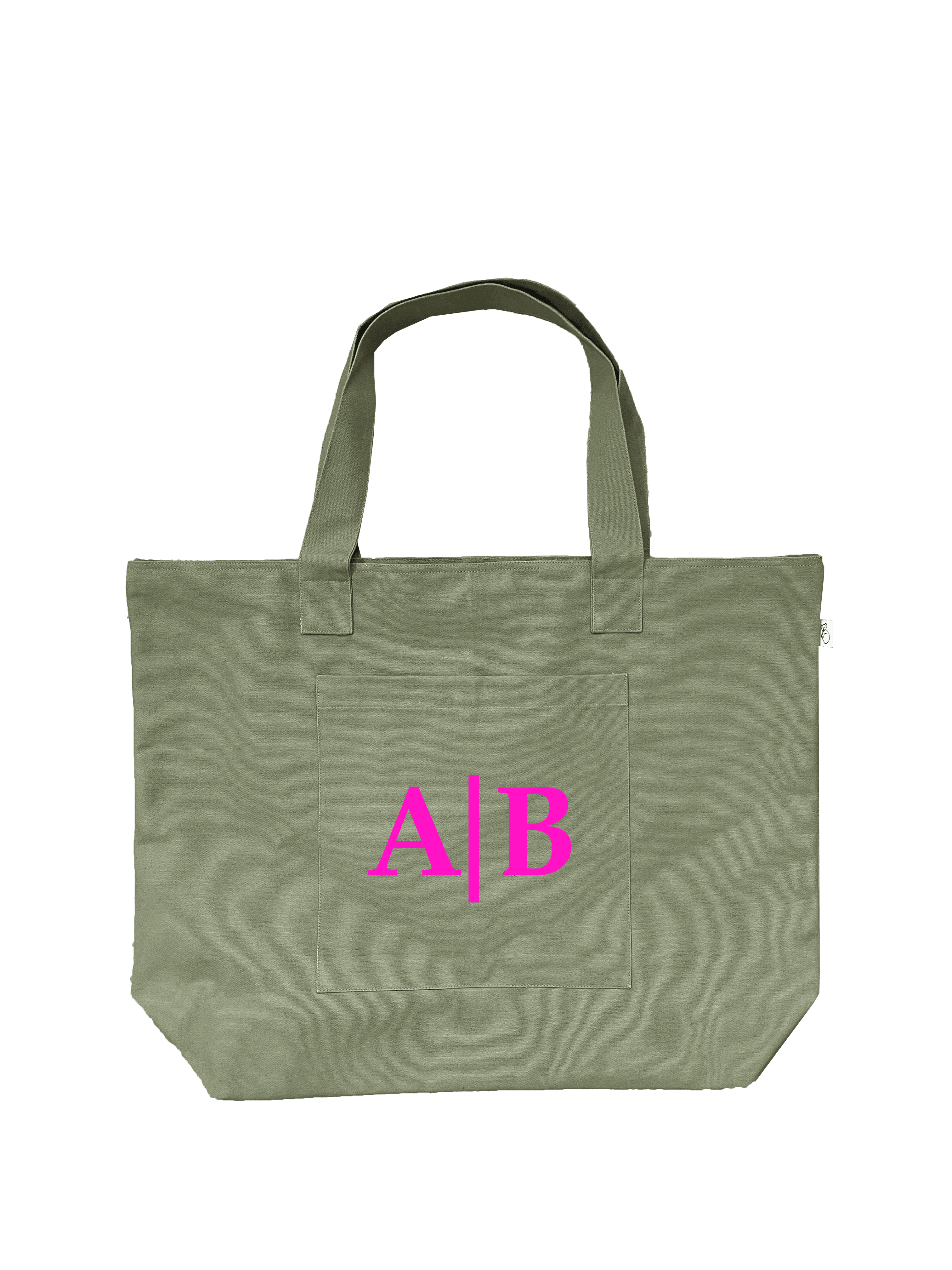 Olive Everything Bag - Split Letter Monogram - Quilted Koala