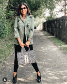 Monogram Stripe Midi East West Bag: Leopard - Quilted Koala