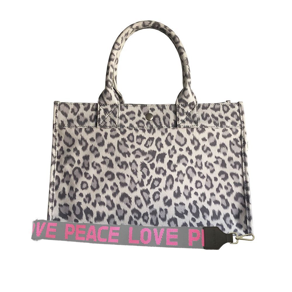 Midi East West Bag: Grey Leopard - Quilted Koala