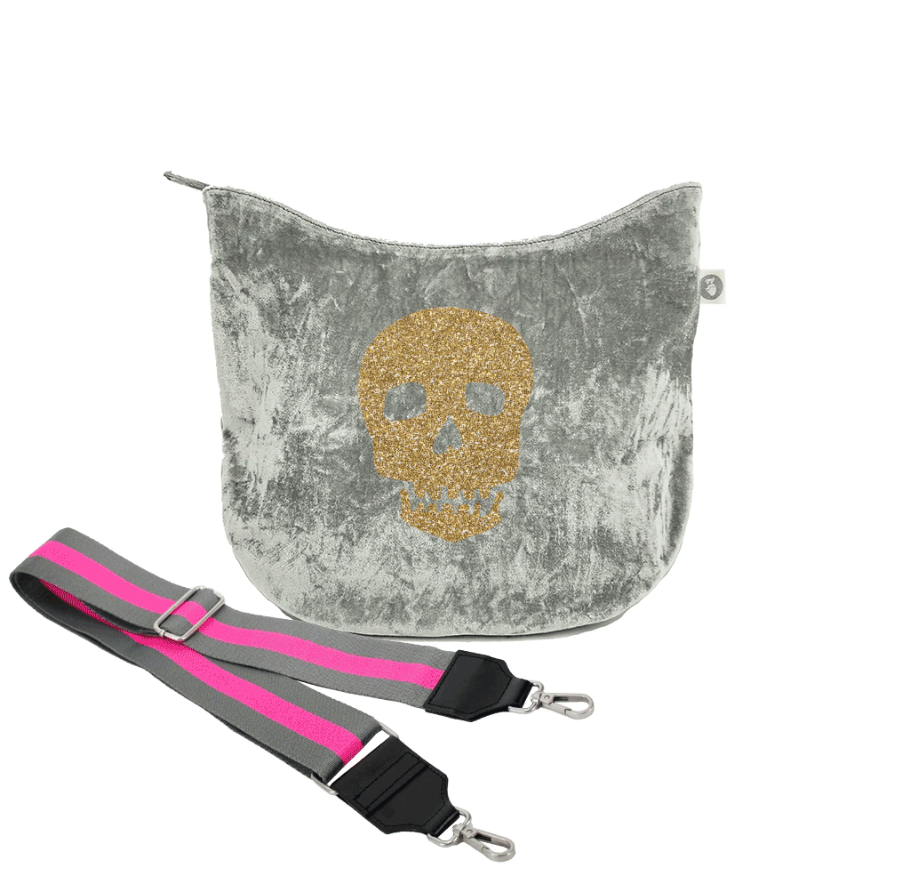 Mini City Bag: Grey Velvet - Quilted Koala