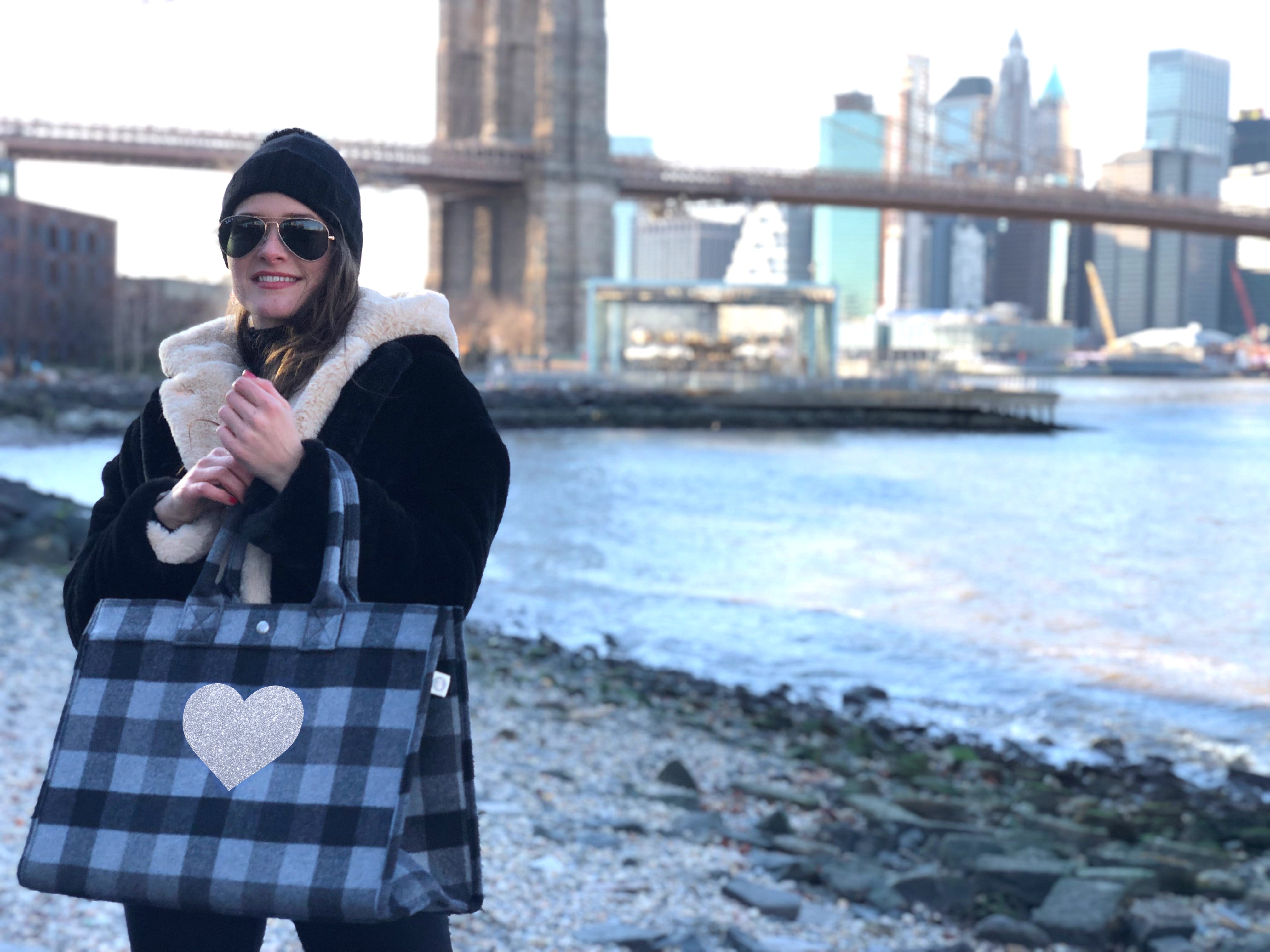 East West Bag: Grey Flannel Plaid - Quilted Koala