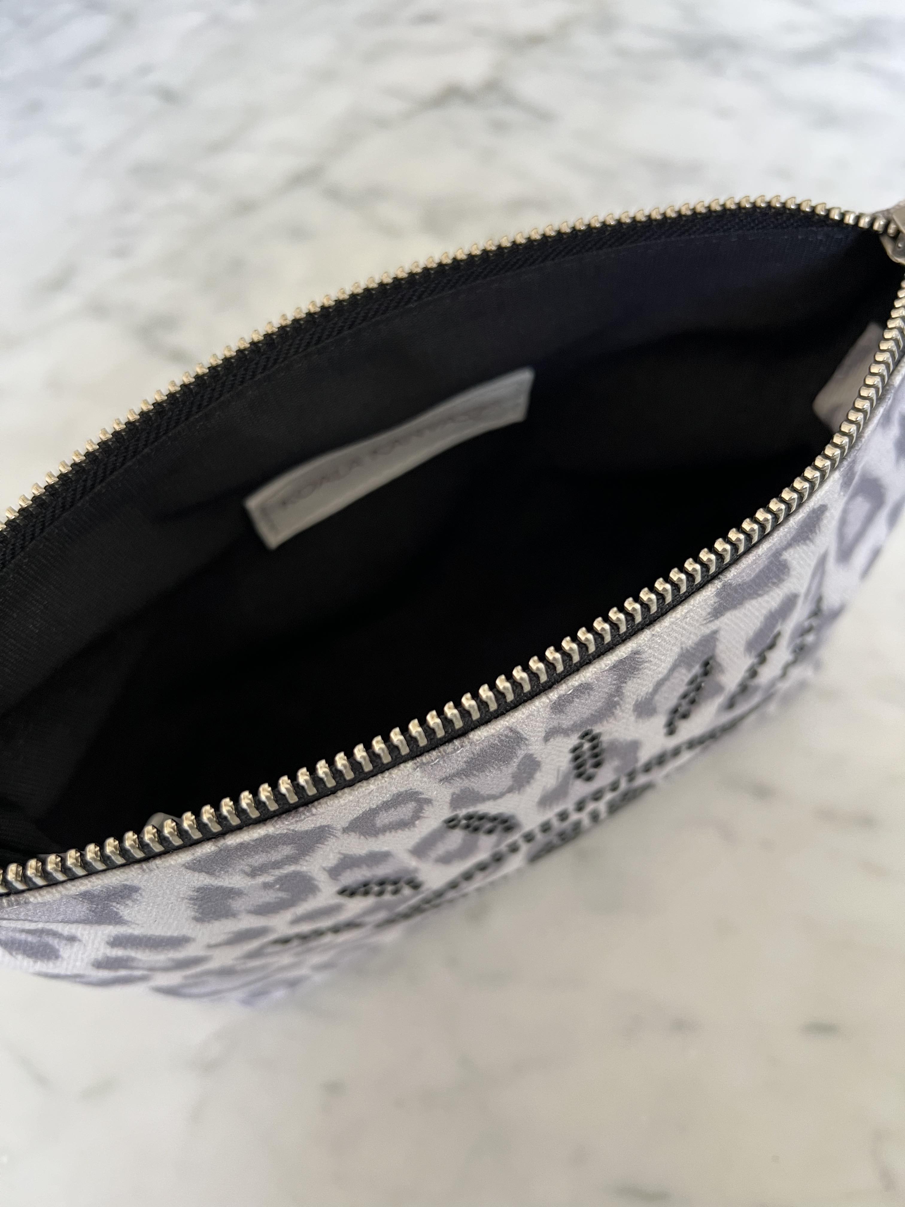Makeup Bag: Grey Leopard - Quilted Koala
