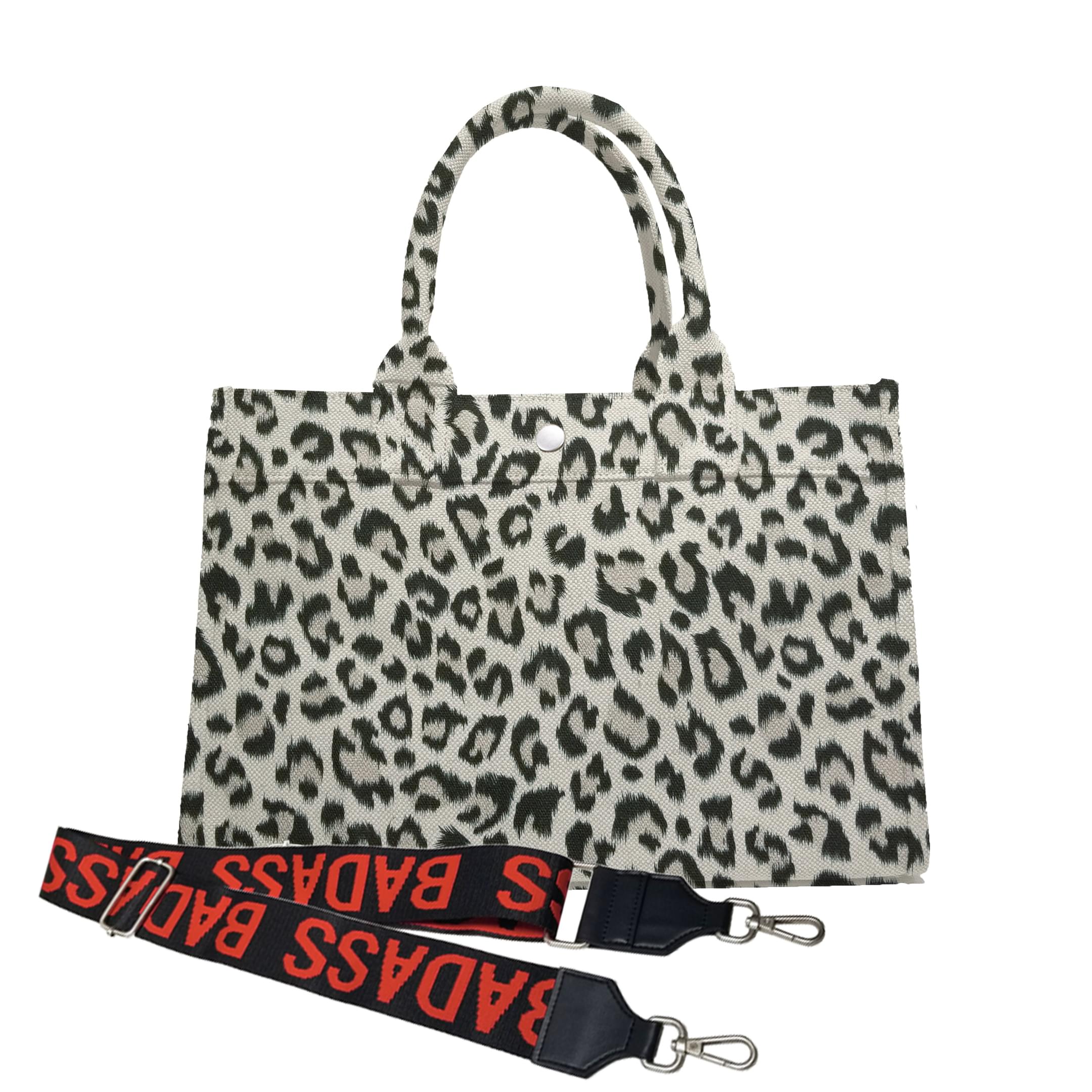 Midi East West Bag: Leopard with Color Stripes - Quilted Koala