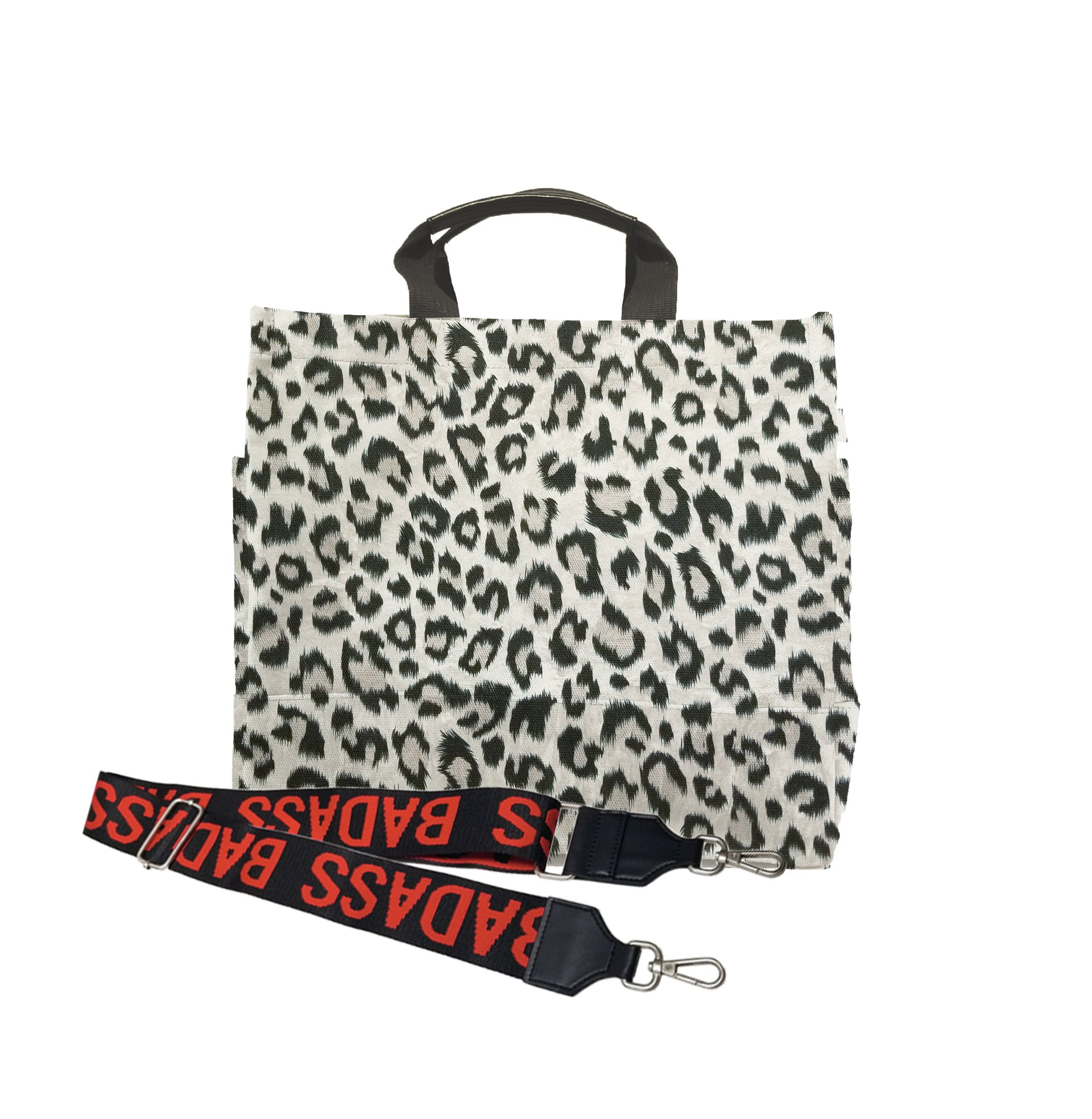 Monogram Split Letter: Leopard Luxe North South Bag - Quilted Koala