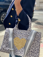 Midi East West Bag: Grey Leopard - Quilted Koala