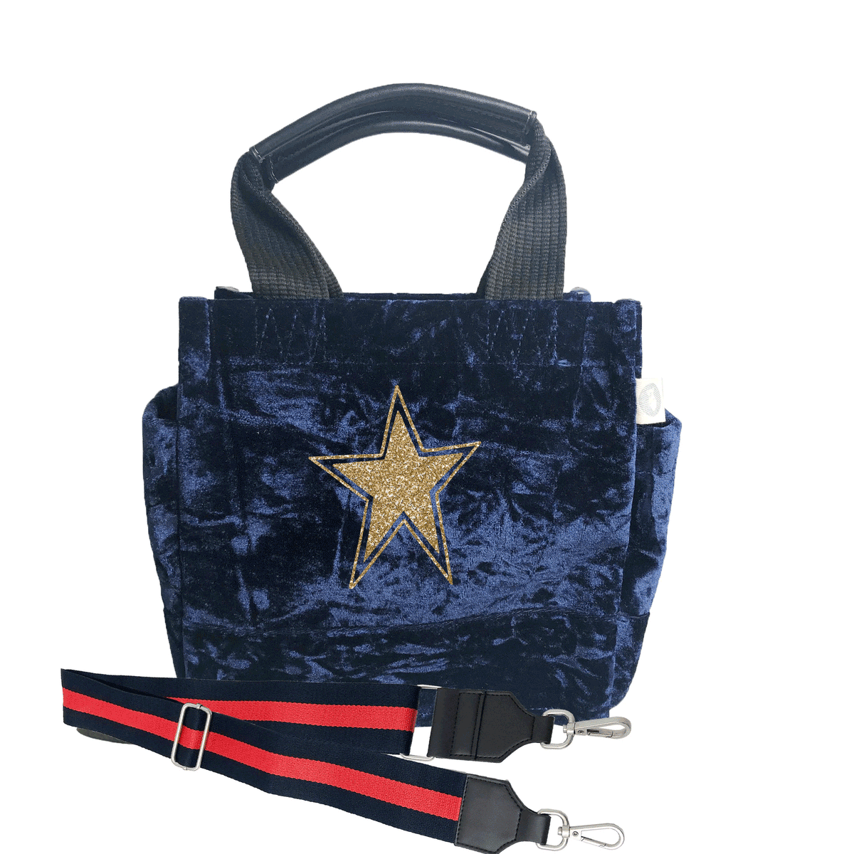 Mini Luxe North South: Midnight Blue Crushed Velvet – Quilted Koala