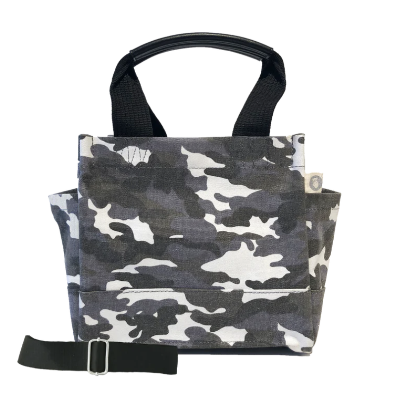 Grey Camo Mini Luxe North South Bag + FREE Silver Chain - Quilted Koala