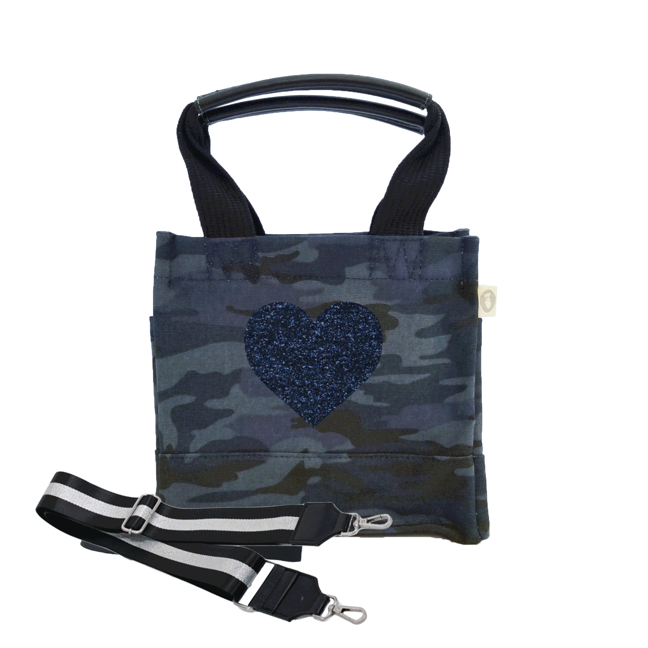 Mini Luxe North South: Dark Blue Camouflage - Quilted Koala