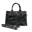Monogram Stripe Midi East West Bag: Black Camouflage - Quilted Koala