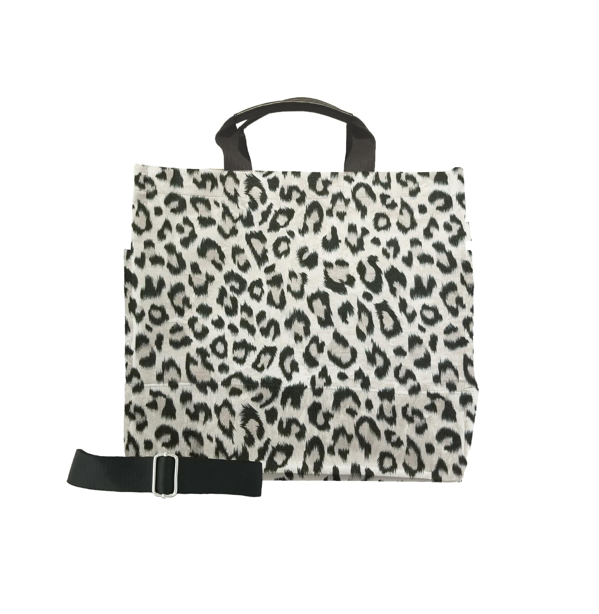 Monogram Stripe Leopard North South Bag - Quilted Koala