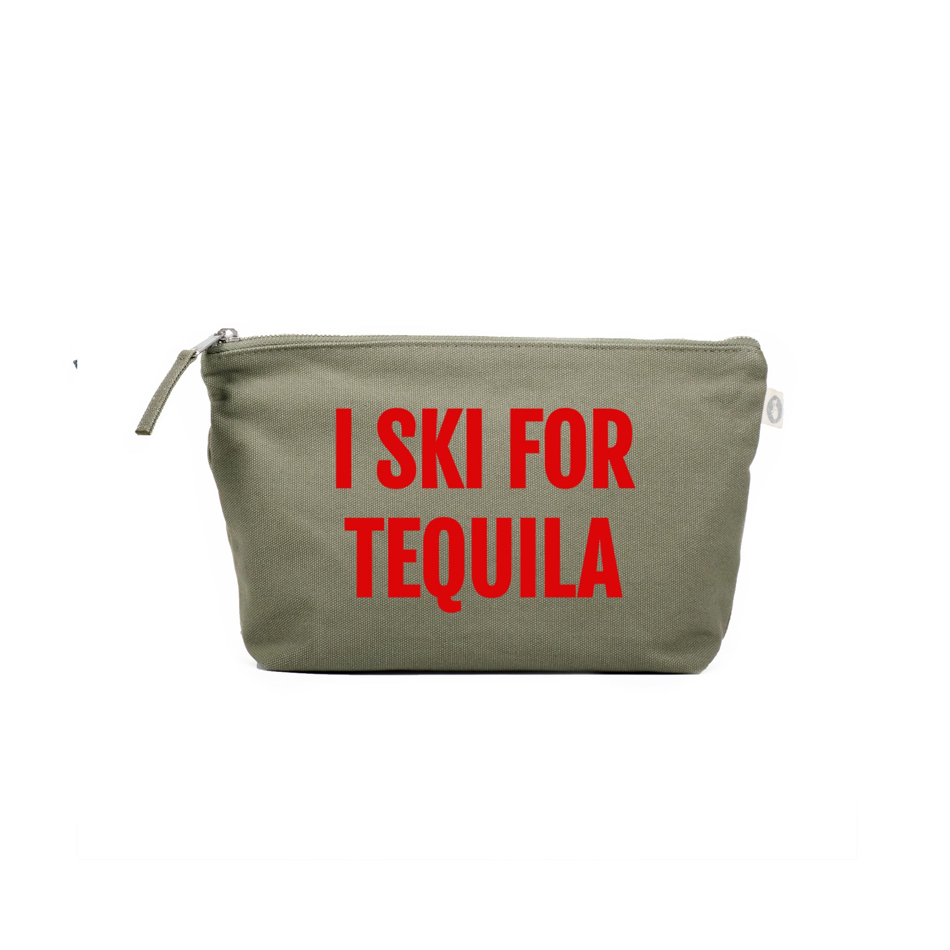 SKI Collection: Clutch Bag Olive with Red Matte I SKI FOR TEQUILA - Quilted Koala